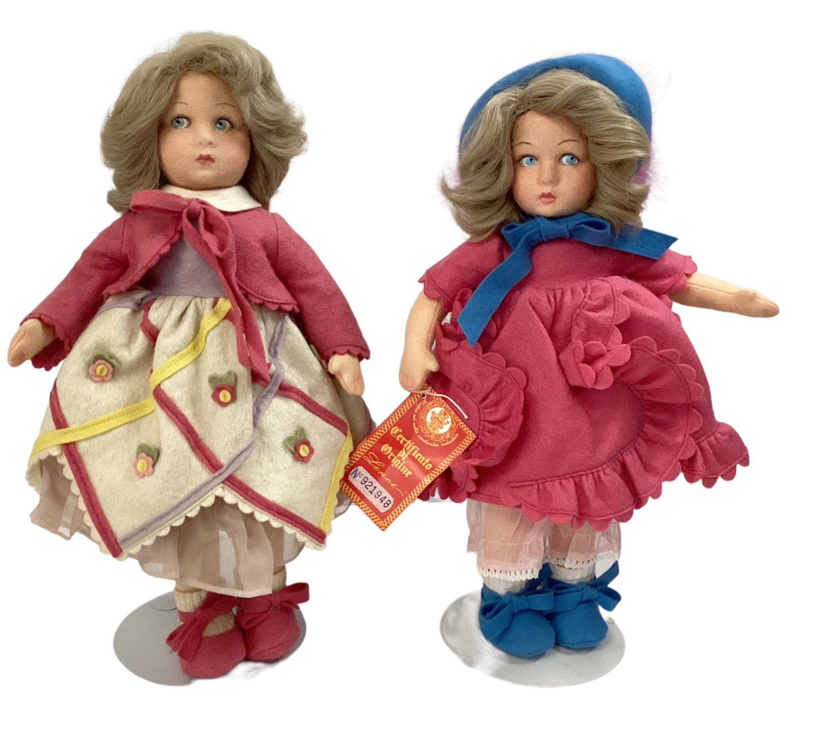 (2) Lenci reissue all felt dolls. Includes the smaller version of Chiara renamed "Princess Diana". (1 of 3)