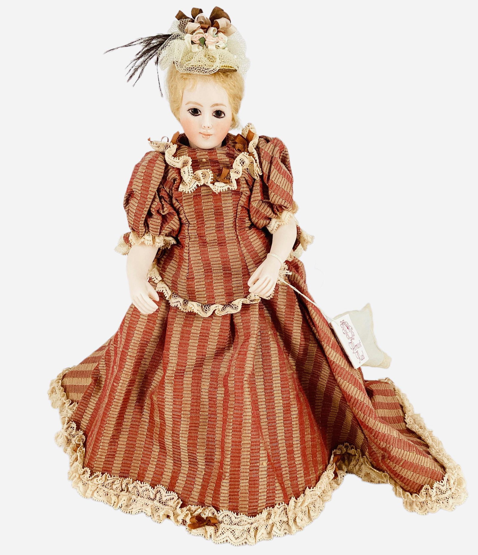 All porcelain artist doll "Ma Belle" by Maree Massey. 9 1/2" swivel head doll with molded and (1 of 3)