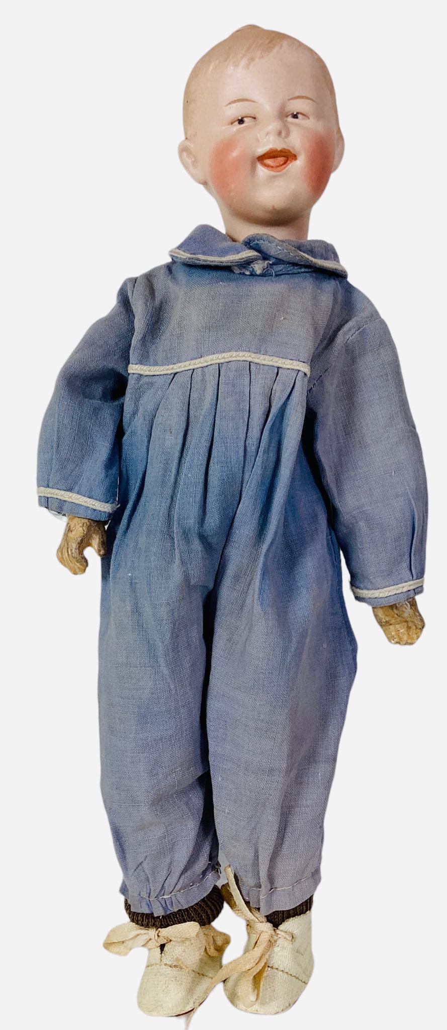 Gebruder Heubach 7911 bisque socket head character. 11" doll with molded and painted hair and facial (1 of 4)