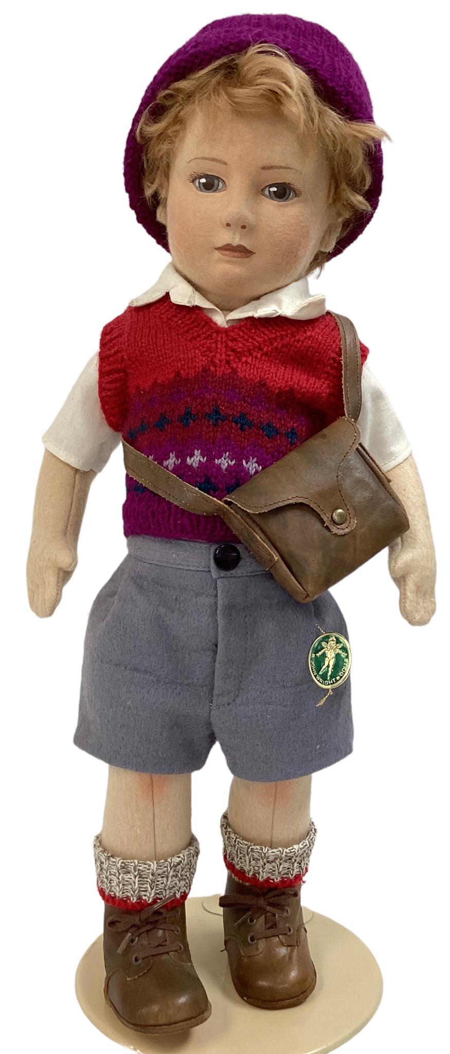 R.John Wright Dolls, Little Series II "Scott" with school bag, #9/250, no box. (1 of 3)