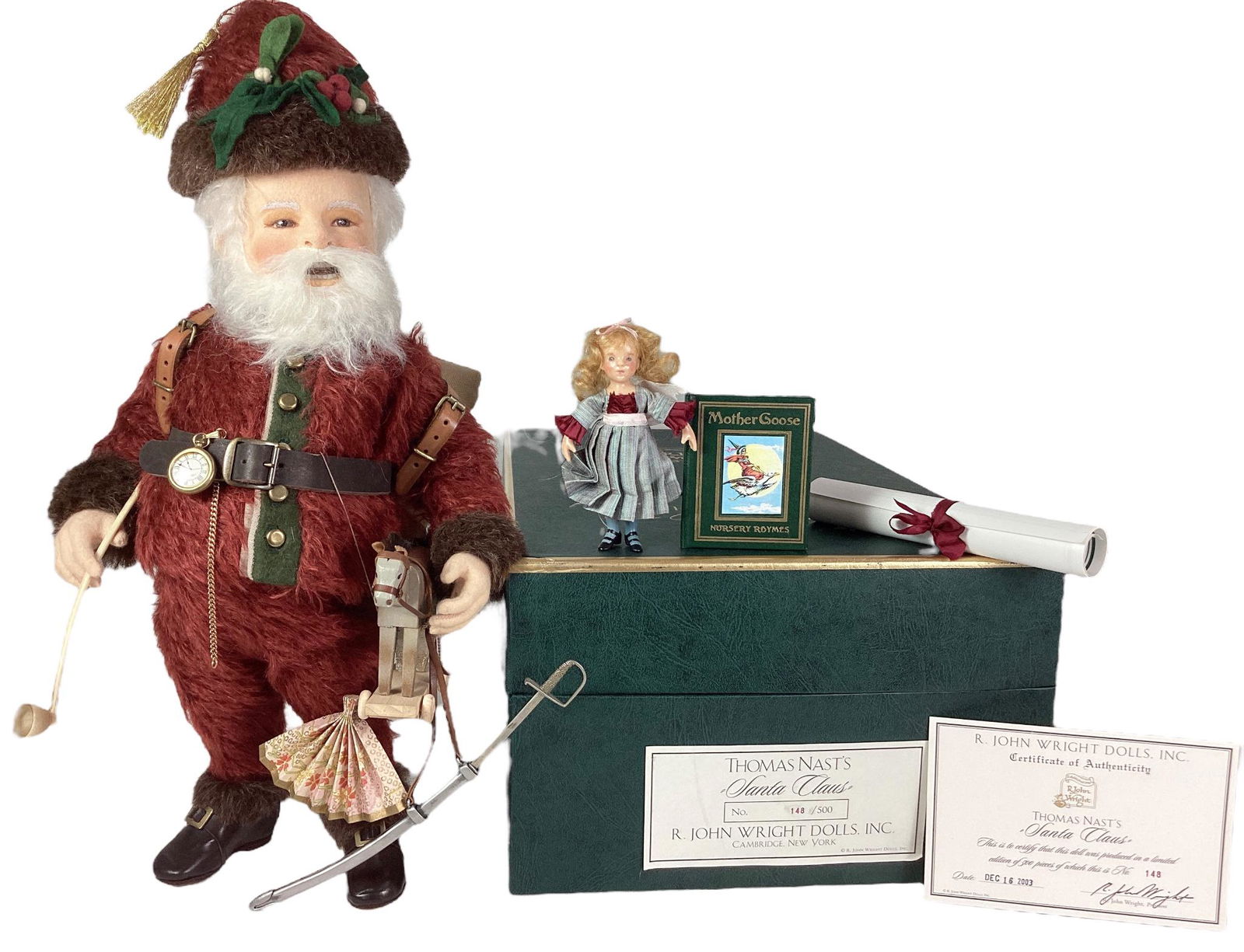 R. John Wright Dolls, Thomas Nast's "Santa Claus" No.148/500. With COA and original box. (1 of 3)