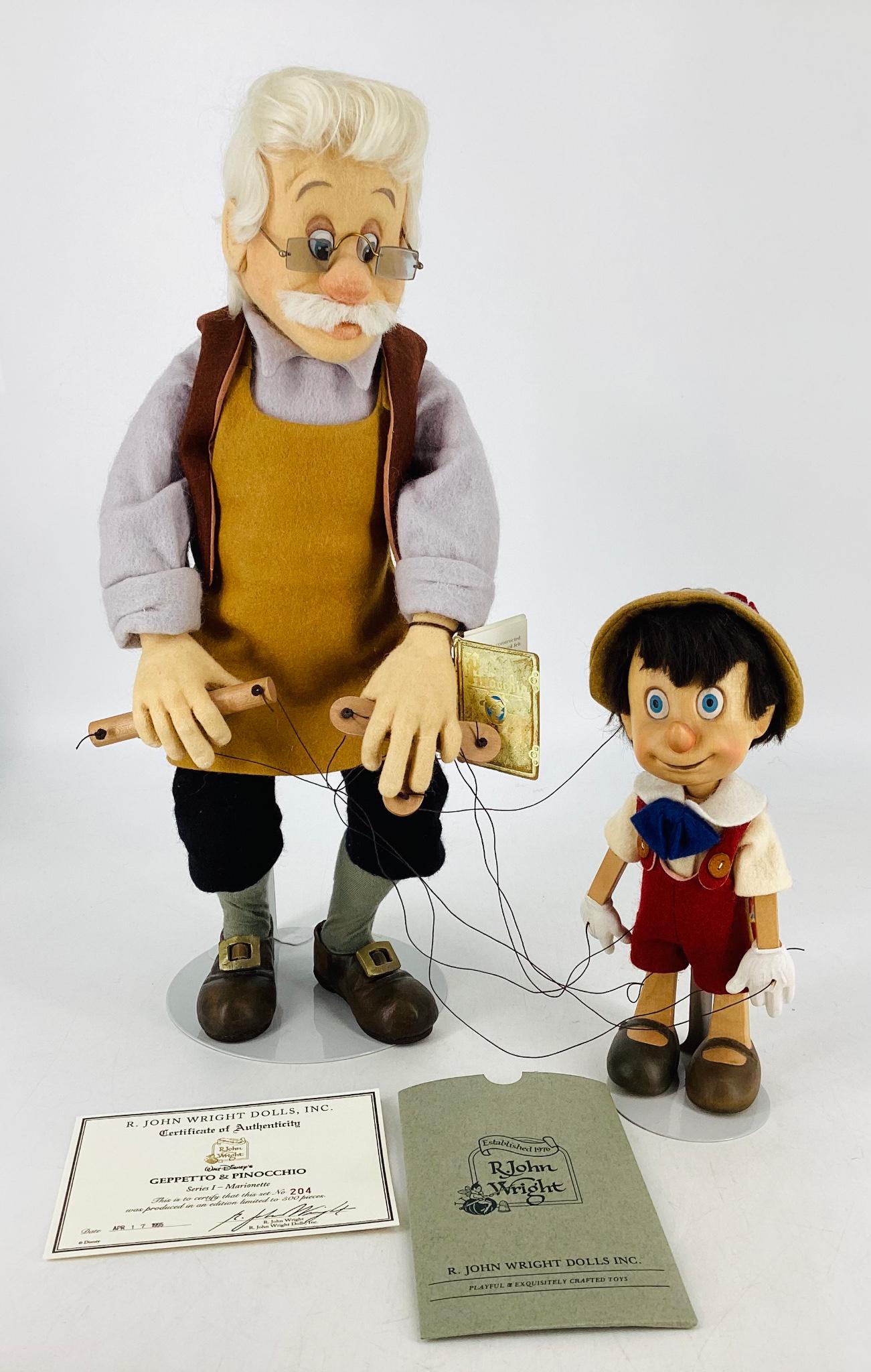 R.John Wright Dolls, Walt Disney's "Geppetto & Pinocchio" Series I - Marionette, #204/500, tag sewn (1 of 2)