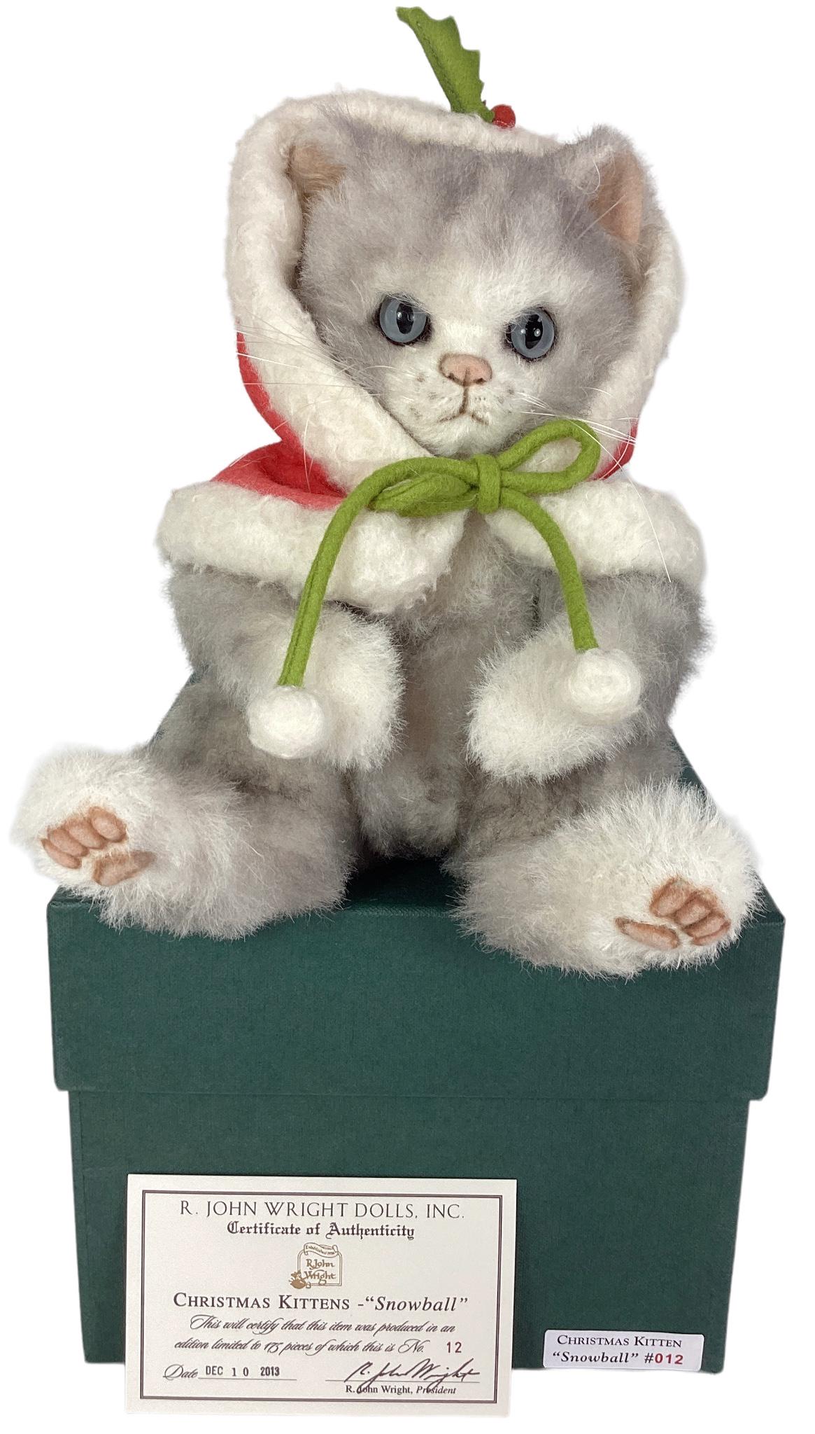 R. John Wright Dolls, Christmas Kittens - "Snowball" No.12/175. With COA and original box. (1 of 3)