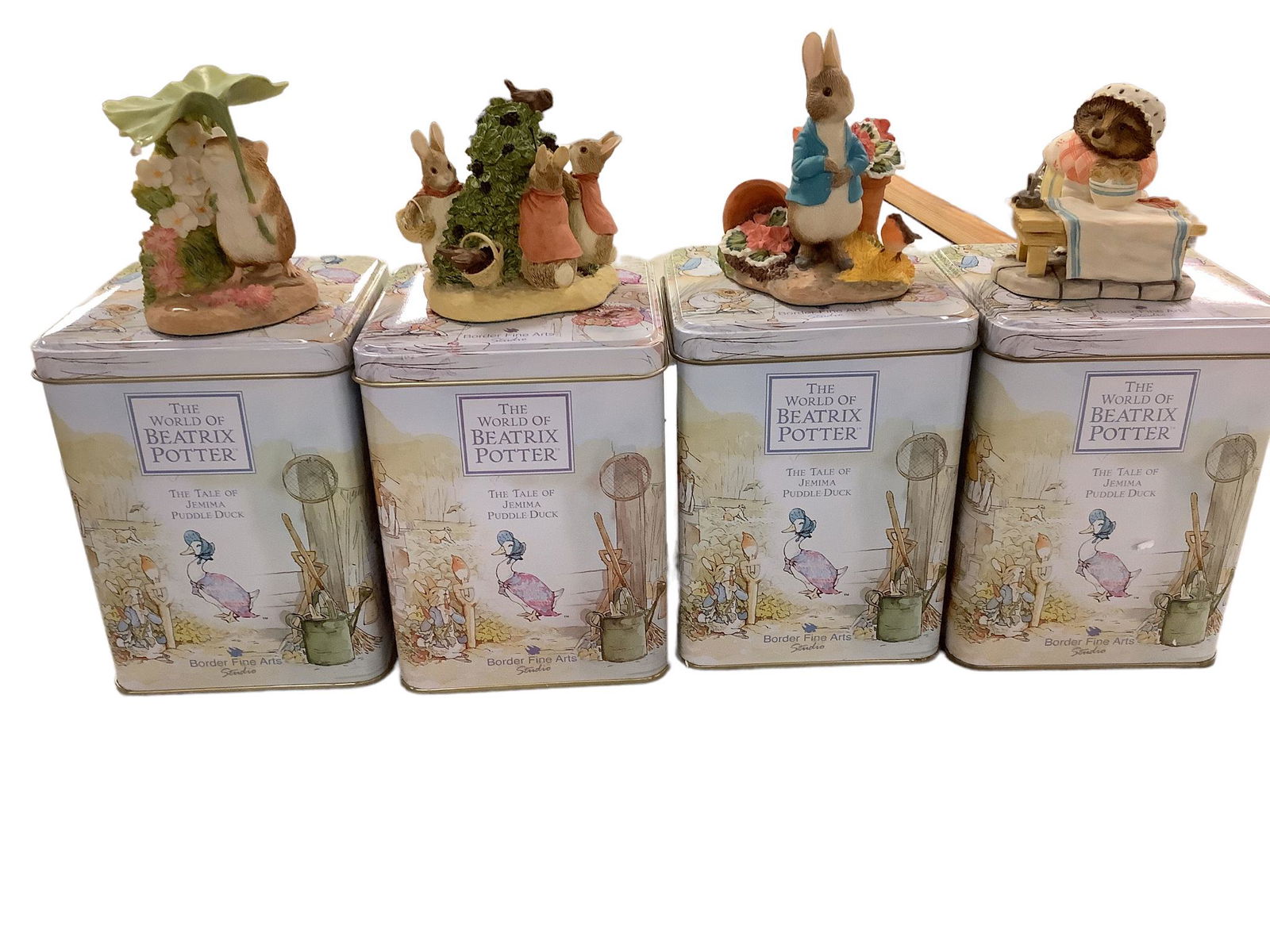 The World of Beatrix Potter. Timmy Willie. Flopsy , Mopsy and cotton Tail. Peter Rabbit in the: The World of Beatrix Potter. Timmy Willie. Flopsy , Mopsy and cotton Tail. Peter Rabbit in the Garden. Mrs. Tiggy Winkle. W/ tin.