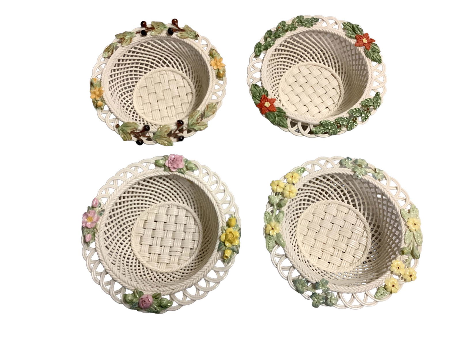 Belleek 4 seasons woven china strand basket set. (1 of 2)