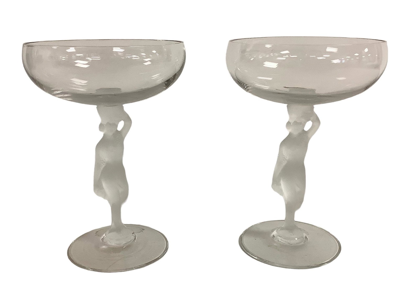 Bayel France Crystal Frosted Female Champagne Glasses: Bayel France Crystal Frosted Female Champagne Glasses