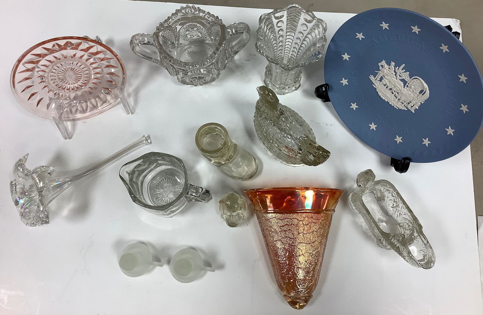 Vintage glassware variety of items. Baby Shoe Bootie, Scottie candy container. Jeanette Marigold (1 of 1)