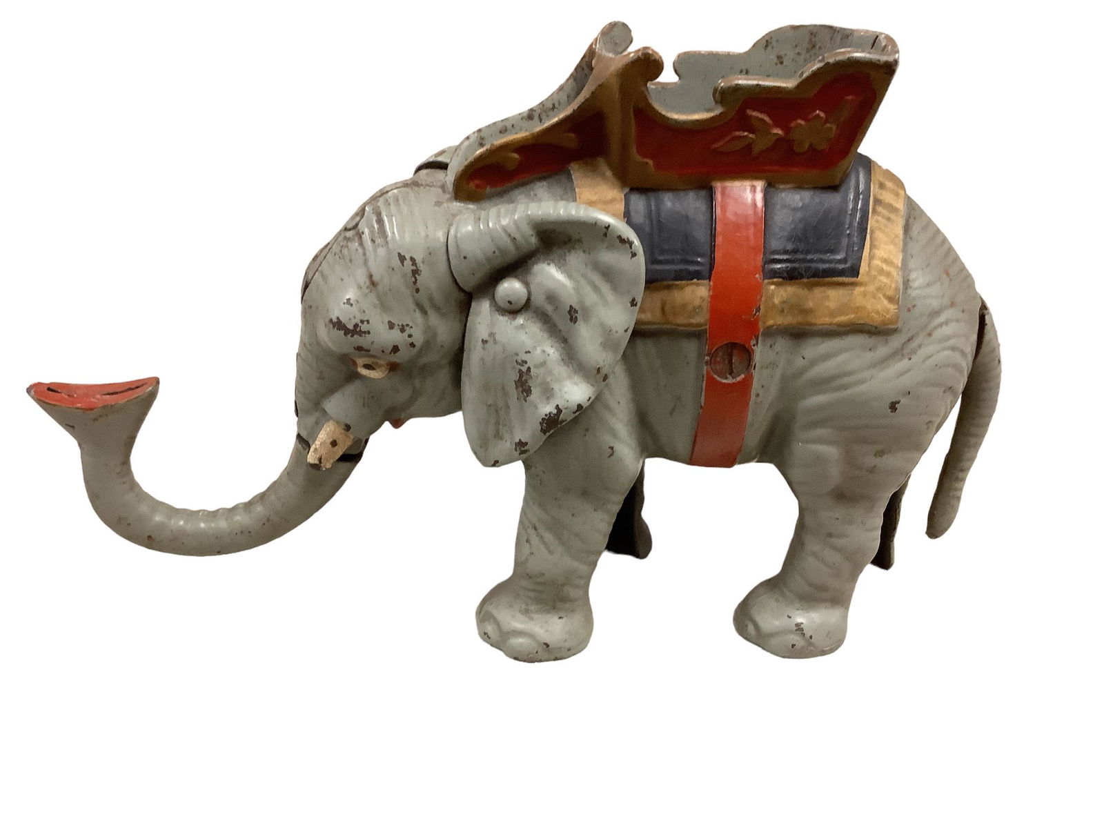 Mechanical Elephant Bank. 5.5" high 9" long from truck to tail. working condition.Worn. (1 of 2)