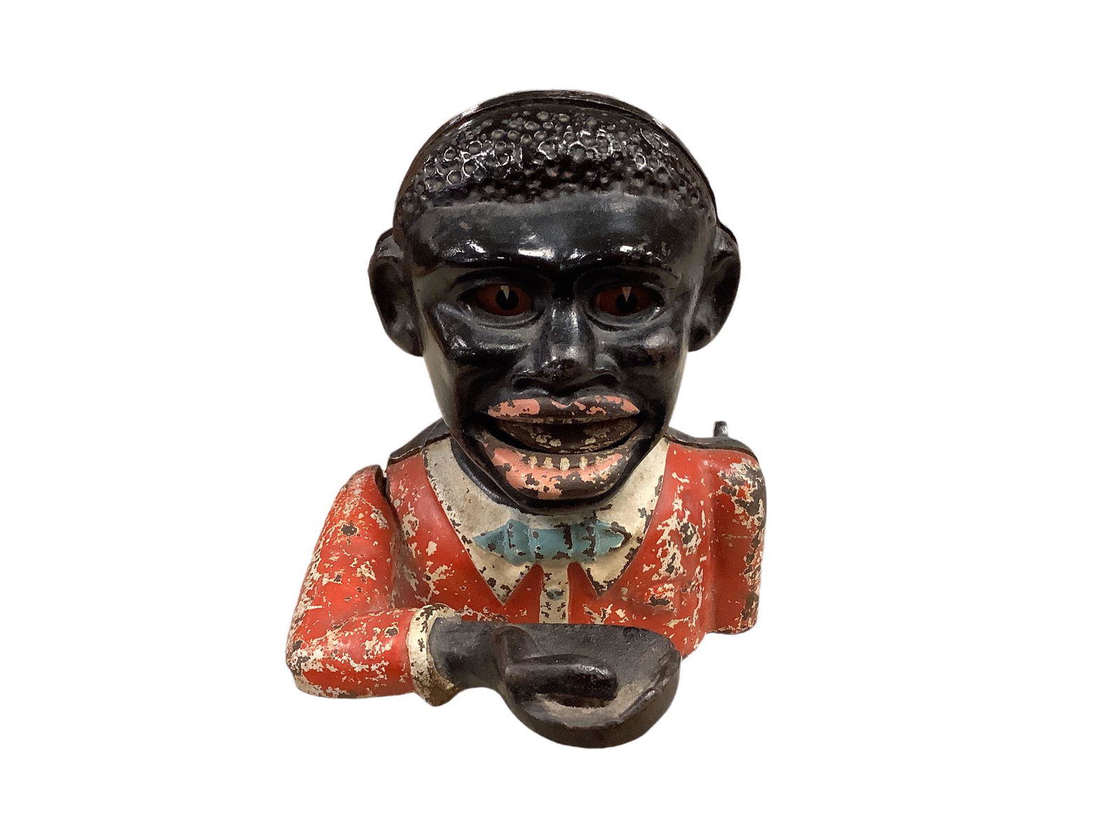 Mechanical Bank Antique Cast Iron. 5" high. Very worn. Made in England. (1 of 2)