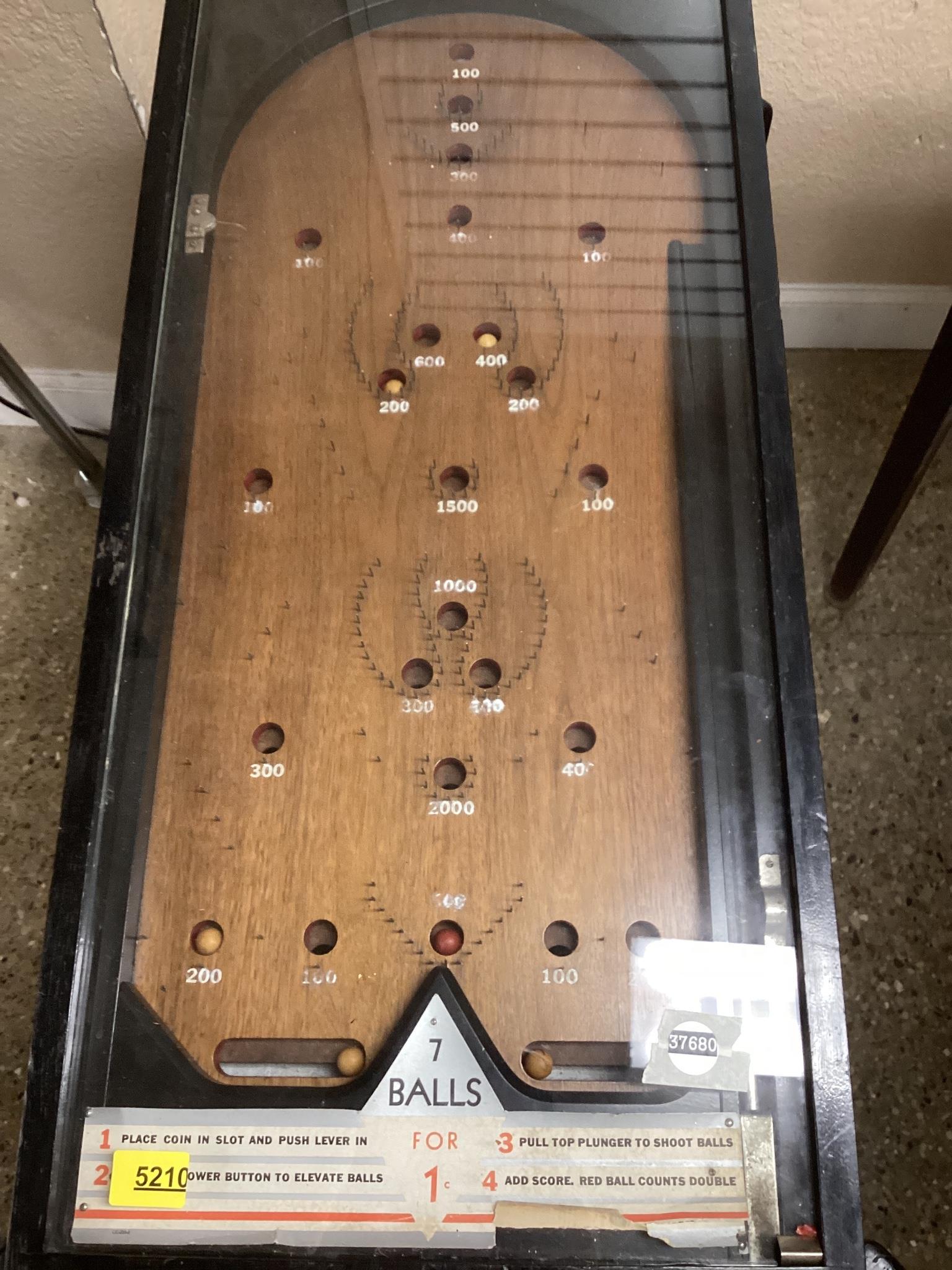 Older vintage Arcade "Pin Table" - is possibly circa 1932, constructed of wood. (1 of 4)