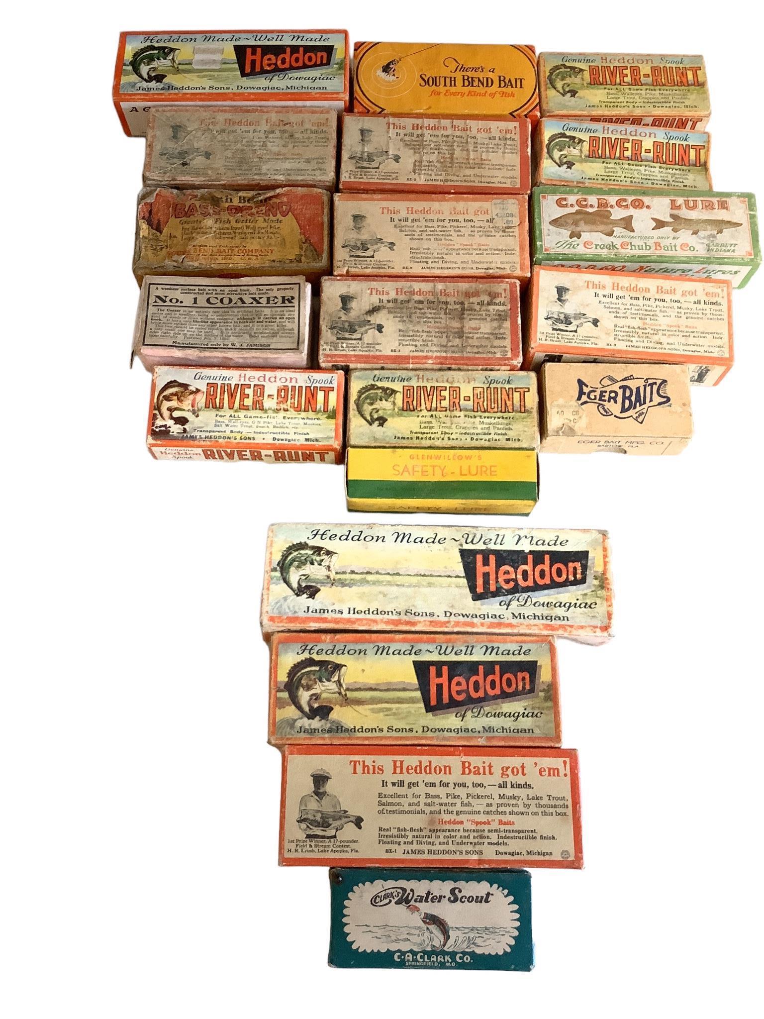 16 Empty Lure Boxes and 4 tops to boxes (1 of 2)