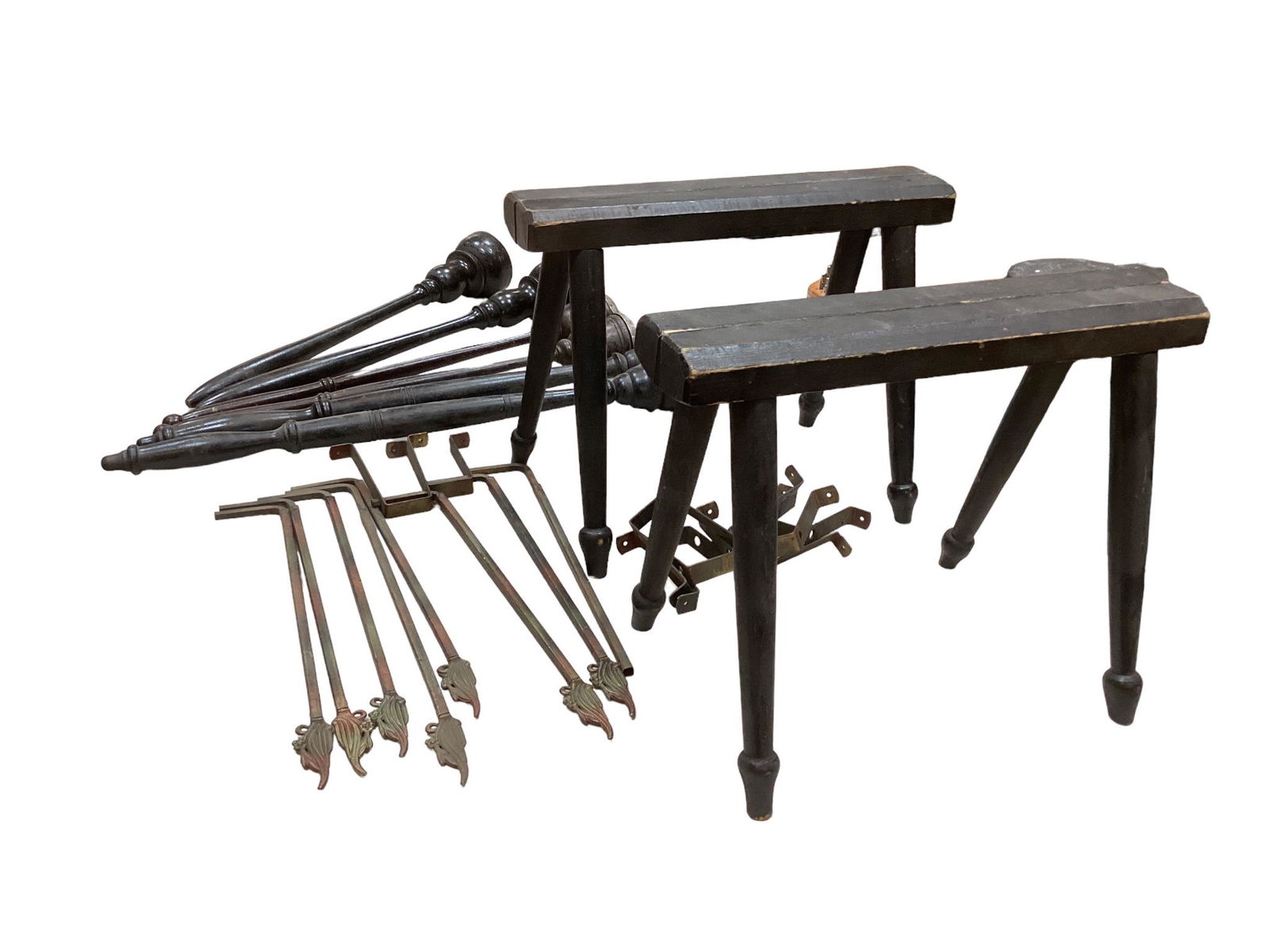 I.O.O.F. lodge regalia including six hand torches ranging in length from 19.5" - 26", seven metal (1 of 3)