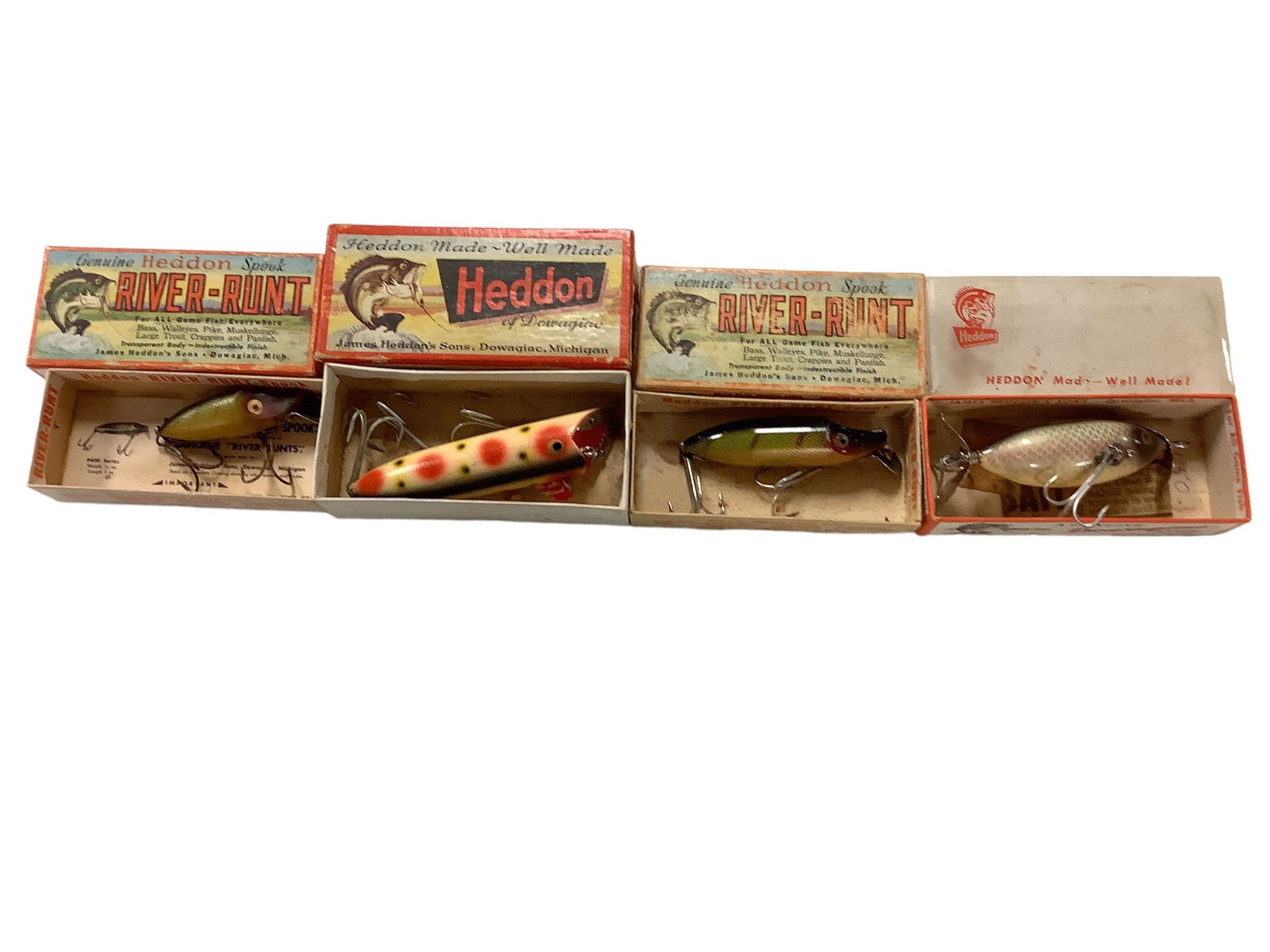 Lot of four Heddon baits in original boxes (1 of 1)