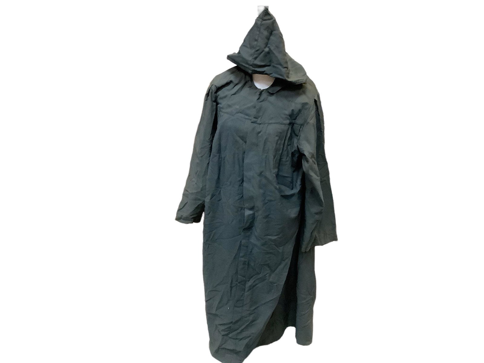 Lot of two I.O.O.F. Lodge regalia robes including a dark green hooded robe, 52"L and a tan (1 of 5)