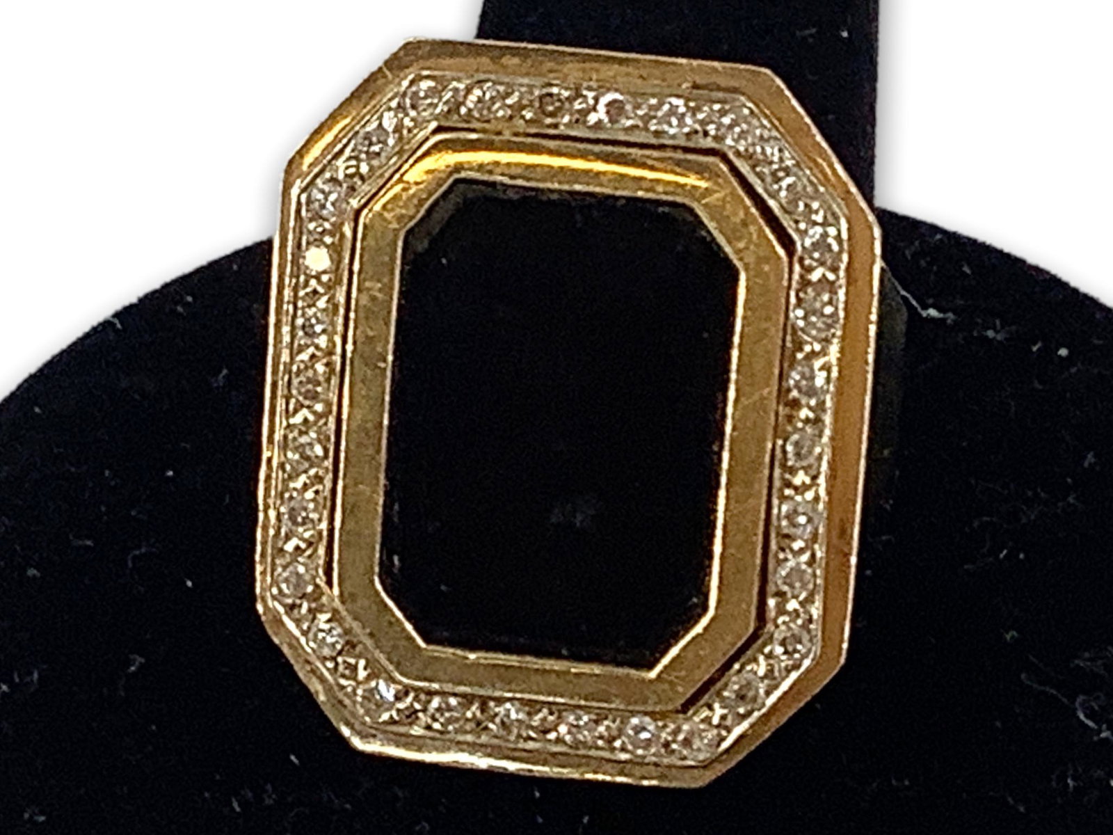 14kt Yellow Gold Onyx & Diamond Ring (1 of 3)