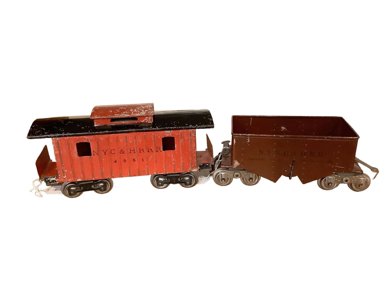 Lionel early Std Ga NYC 2 Car Freight Lot: 116 Ballast Car (type 3), 117 Caboose. Ballast Car (1 of 1)
