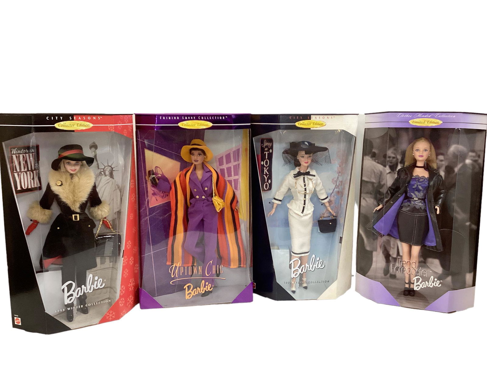 (1) Lot of (4) Barbies including (1) TREND FORECASTER BARBIE, a gorgeous Barbie with a black faux (1 of 4)