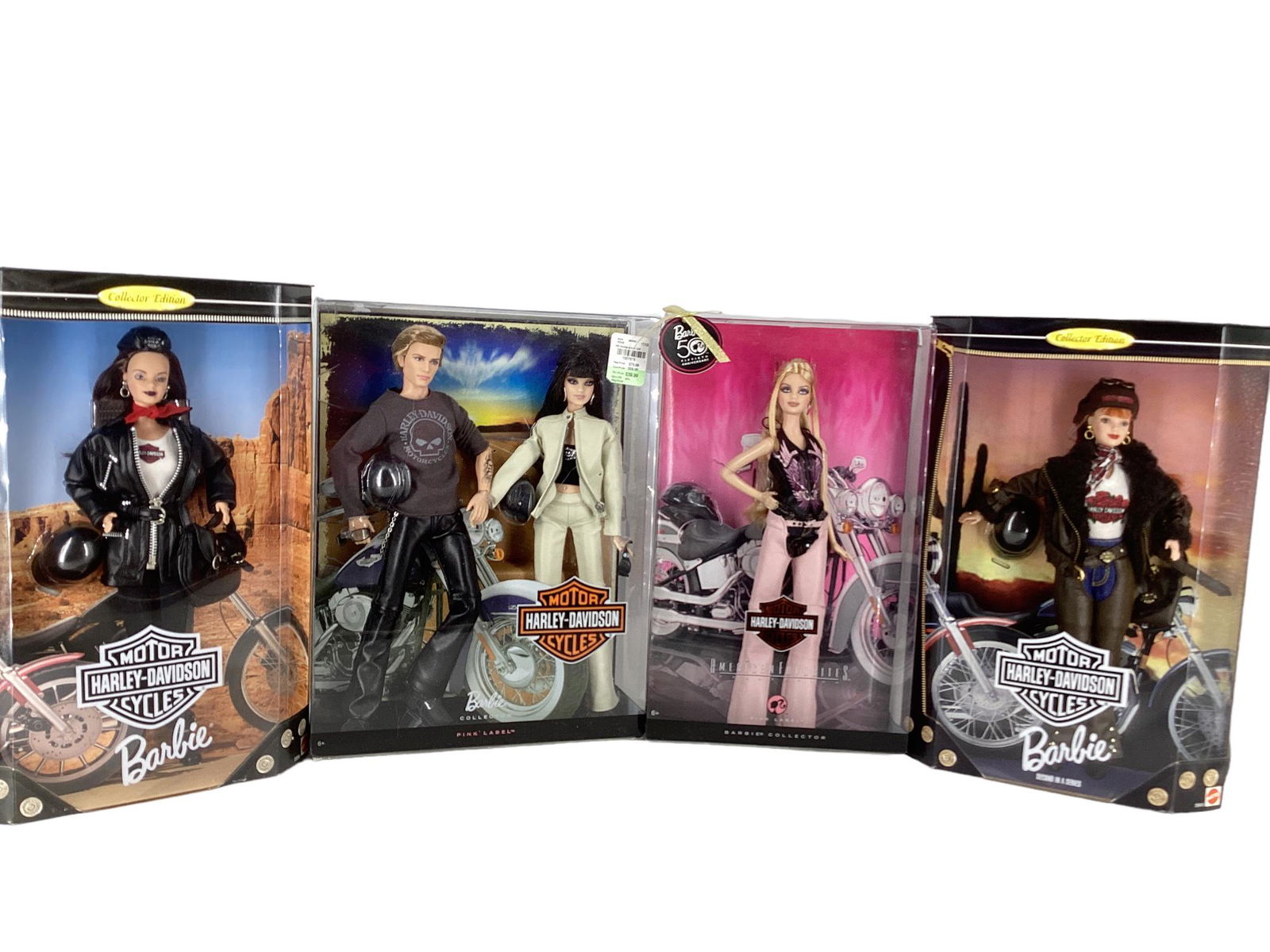 (4) Barbie & Ken HARLEY DAVIDSON DOLLS INCLUDING - (1) Long red hair Barbie wearing jacket, shorts, (1 of 4)