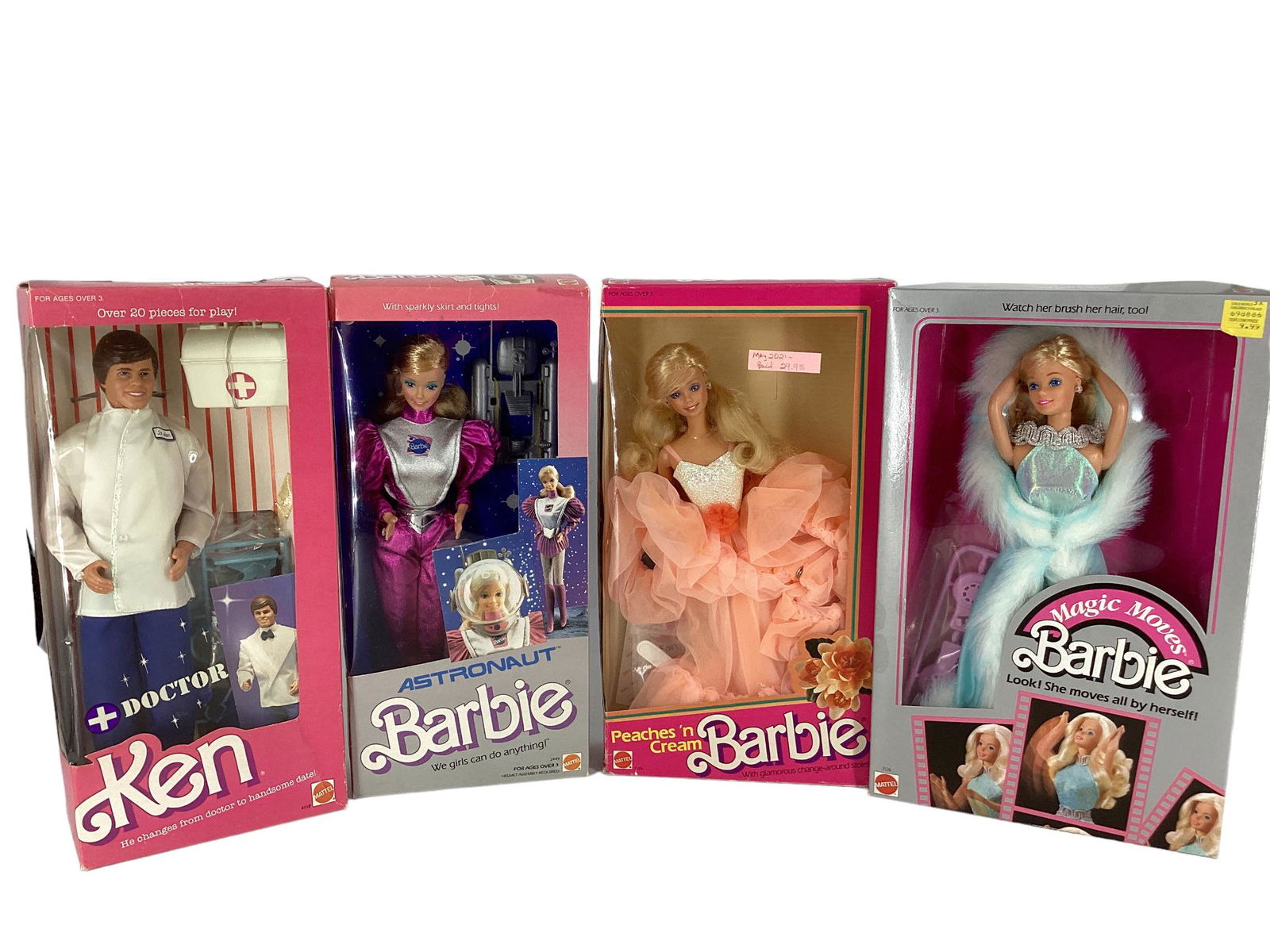 (4) VINTAGE 1980'S PINK BOXED BARBIE & KEN (1) MAGIC MOVES BARBIE - NRFB & fantastic looking & Mint (1 of 3)