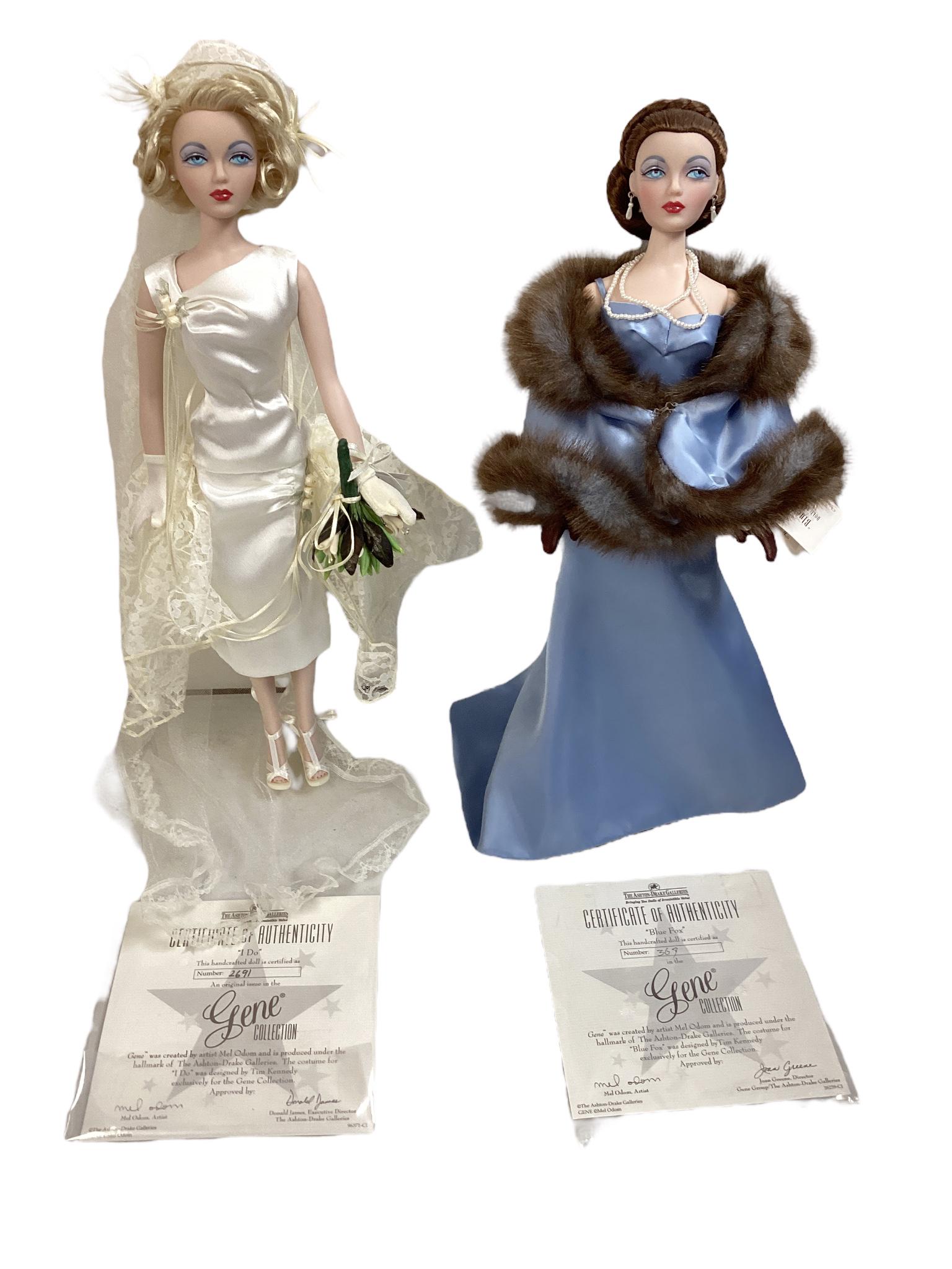 Pair of 16" The Ashton-Drake Galleries, Mel Odom, Gene Marshall doll 5th Anniversary 2000 "I Do" and (1 of 3)