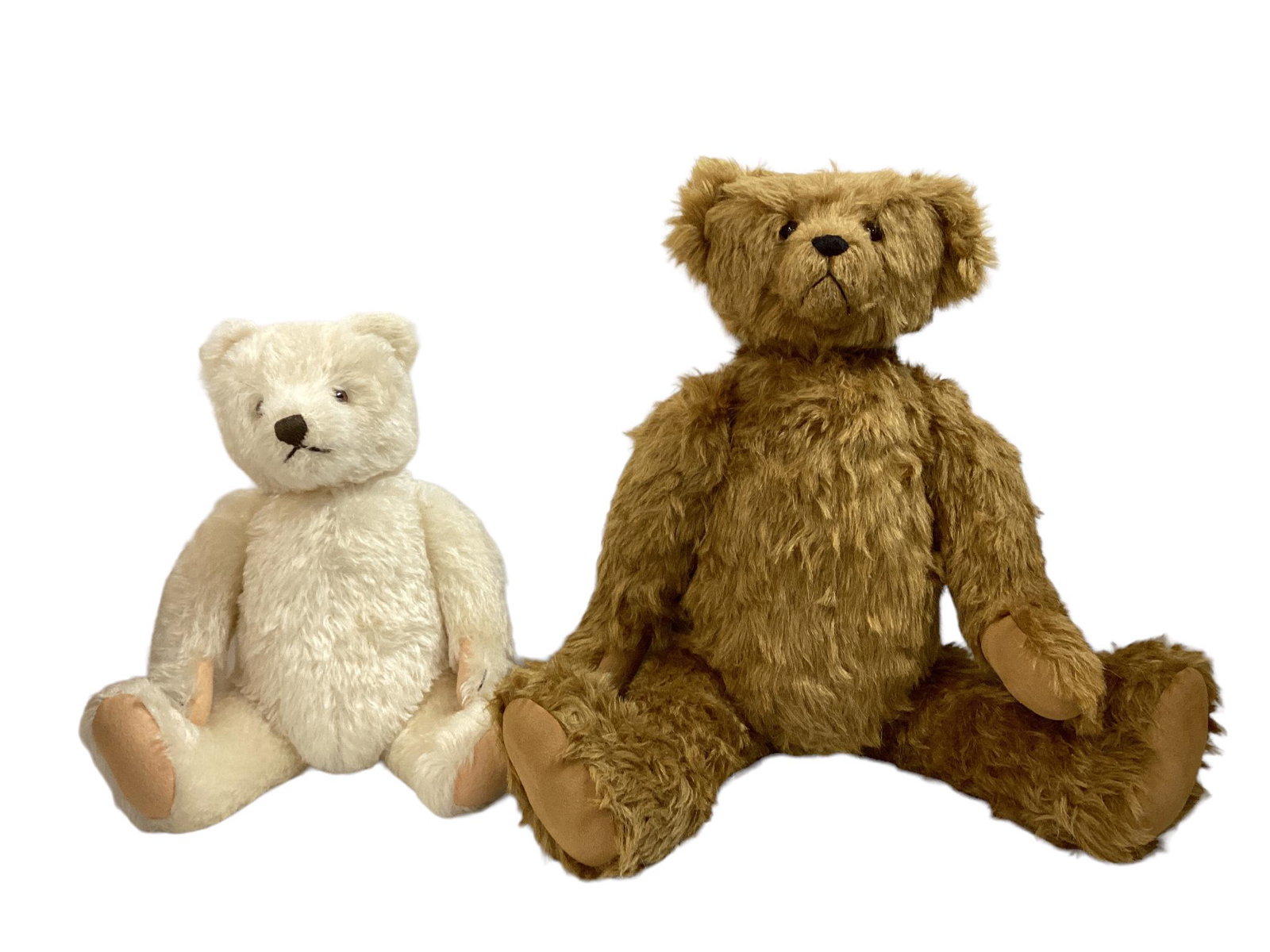Collection of (2) bears including 16" Steiff white mohair, glass eyes, no tags and 20" artist bear (1 of 1)