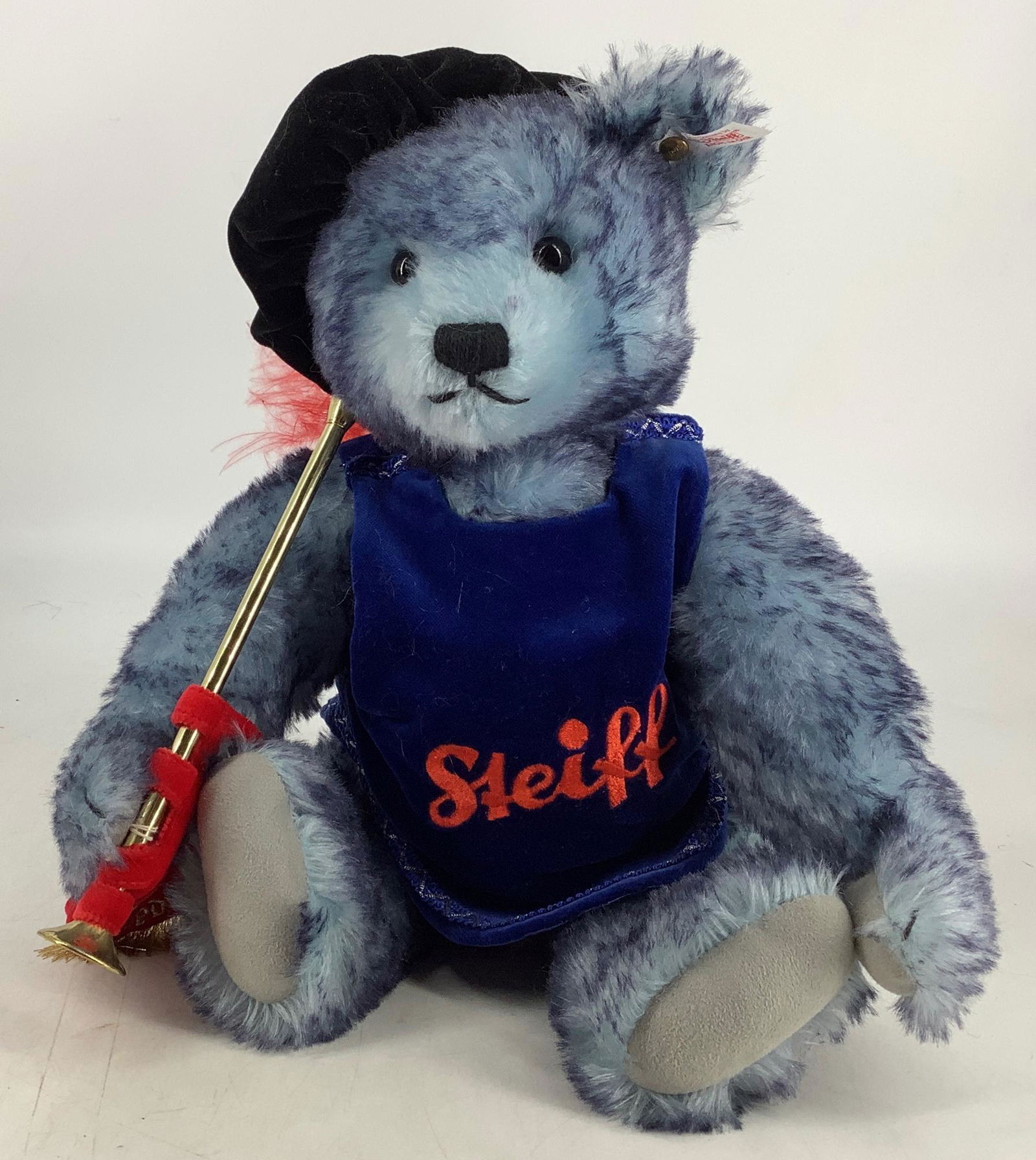 Steiff Good News Bear. Commemorating 100 years of teddy bears, two-tone blue mohair bear with glass (1 of 1)