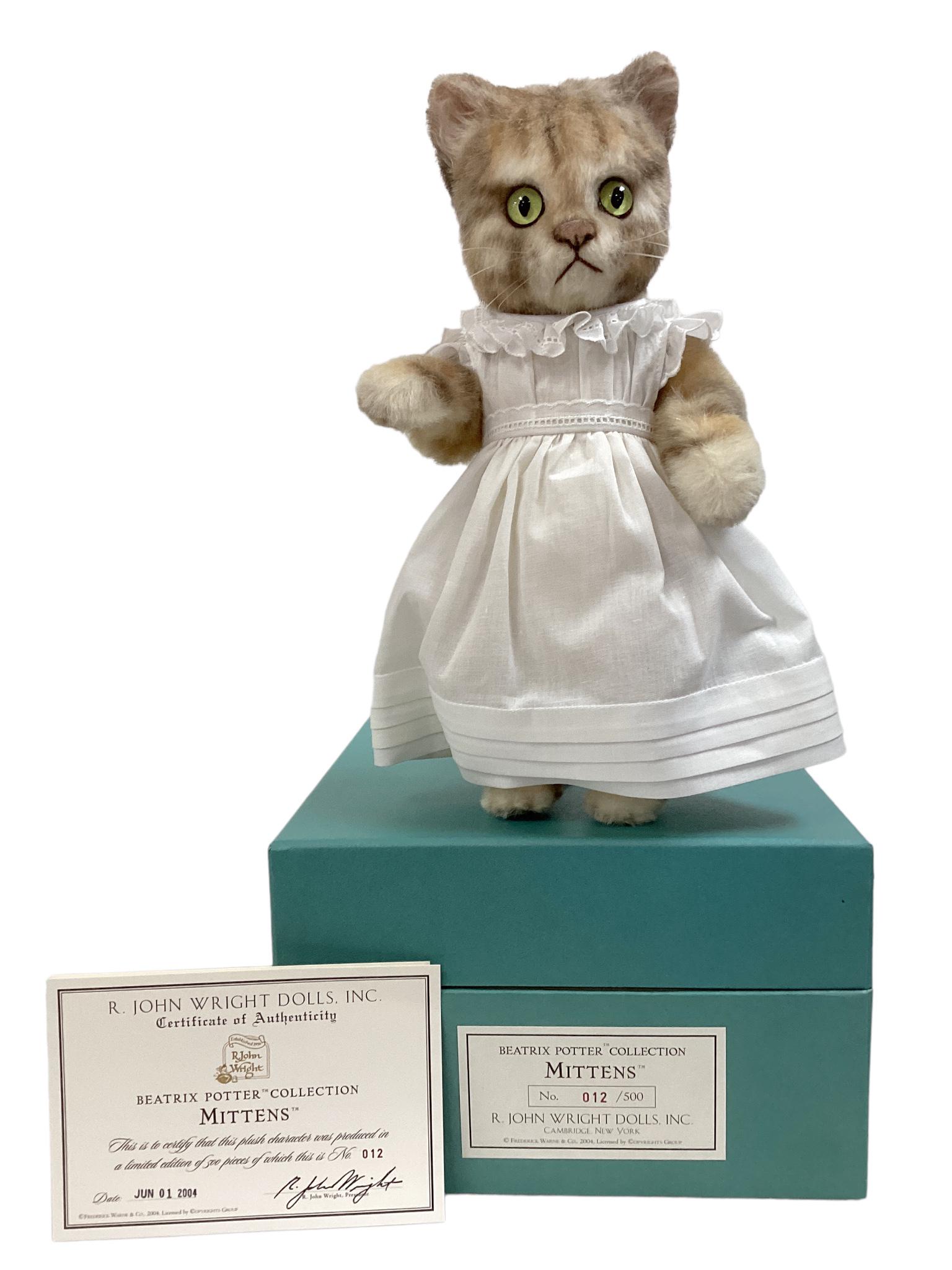 R. John Wright 2004 Beatrix Potter Collection 11" Mittens with original box and COA. Limited edition (1 of 3)