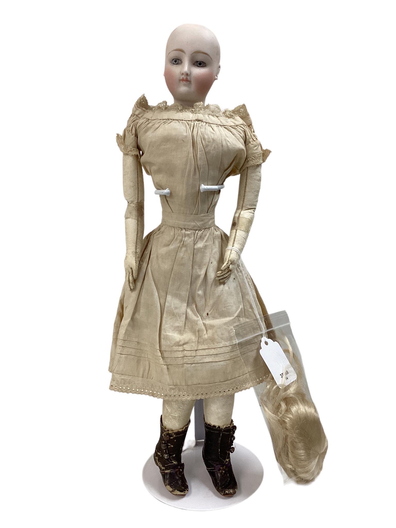 French Fashion-type Lady likely Francoise Gaultier. 15" bisque socket head marked "2" (as shown) on (1 of 6)