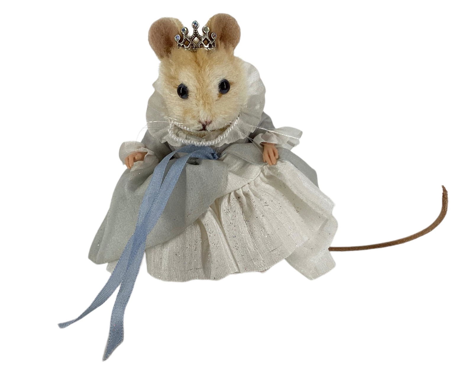 R. John Wright Fairy Tale Mice "Cinderella". 3 1/4" mohair mouse with applied ears, glass bead eyes,: R. John Wright Fairy Tale Mice "Cinderella". 3 1/4" mohair mouse with applied ears, glass bead eyes, resin paws, leather tail, jointed head and arms. Comes in original box with COA, Limited Edition No
