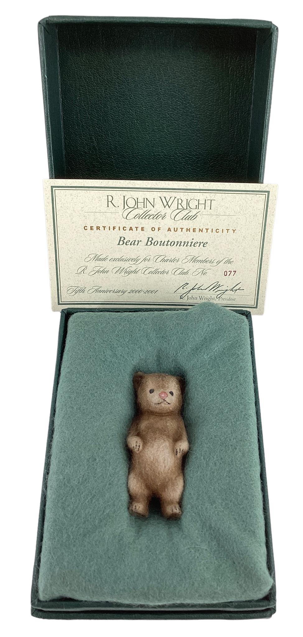 R. John Wright Bear Boutonniere. 1 7/8" molded bear made exclusively for Charter Members of the R. (1 of 2)