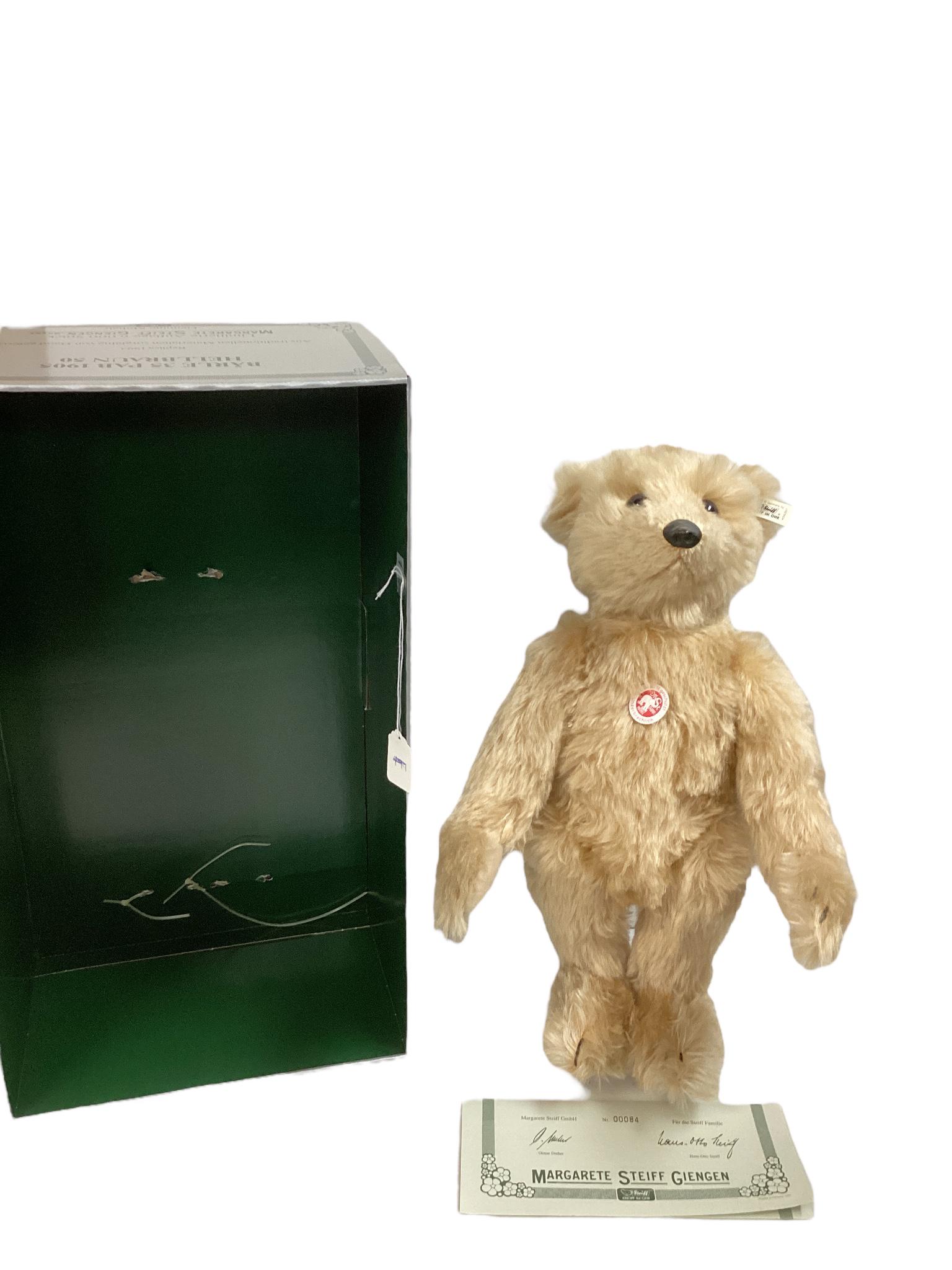 18" Steiff Teddy Bear "Bärle" (1905) limited edition 77/6,000. Tagged, NIB, COA. (1 of 4)