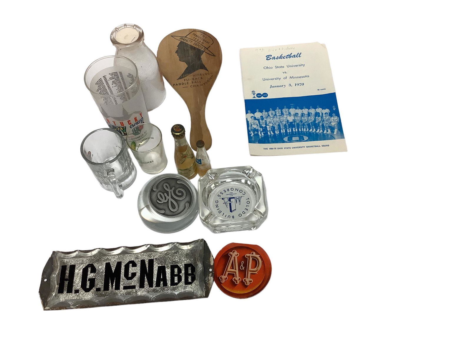 Lot of Miscellaneous advertising items mug, glass, shot glass paperweight etc. (1 of 1)