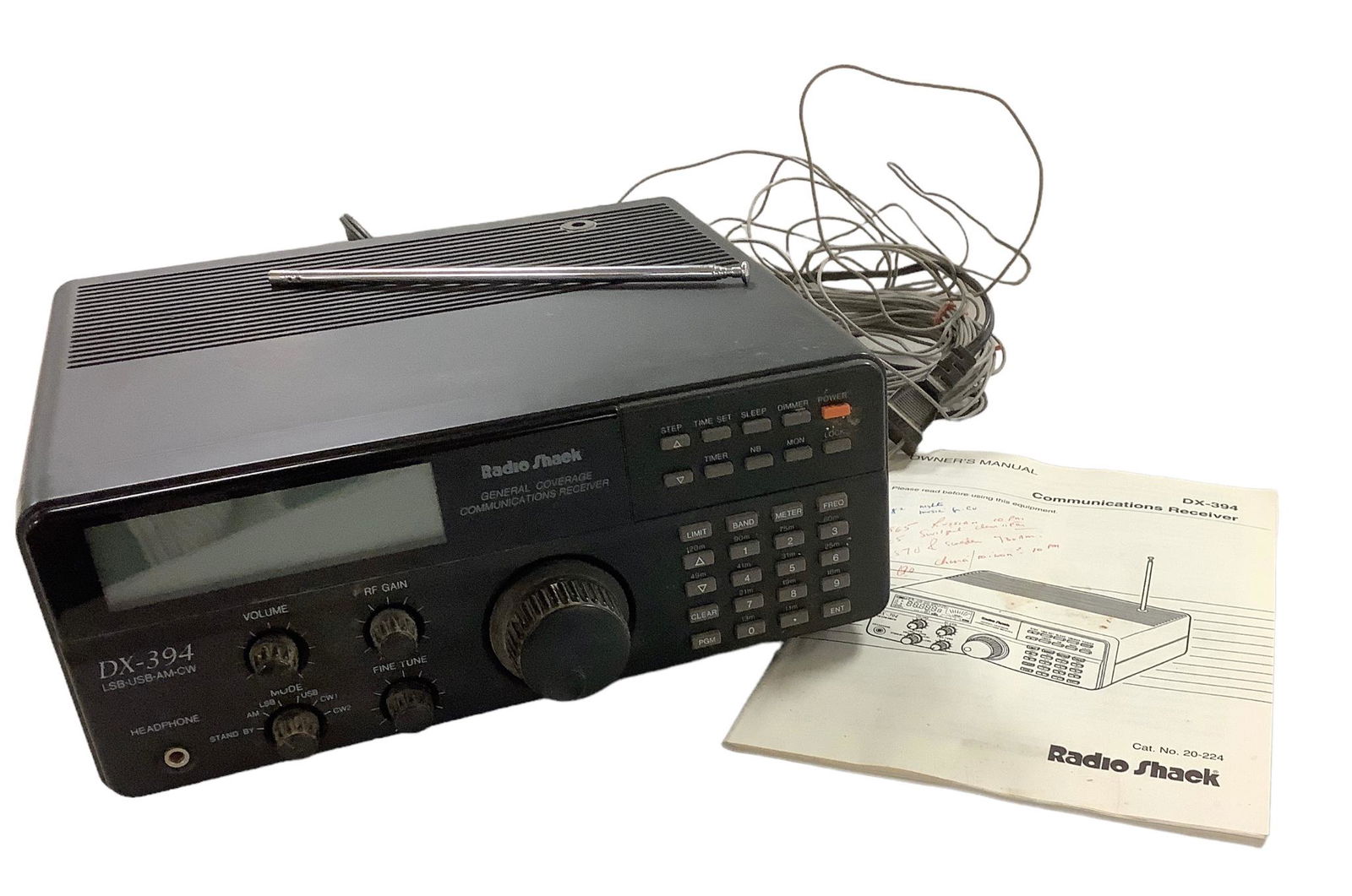Radio Shack short wave radio communications receiver. Model DX-394. Complete with owners manual (1 of 2)