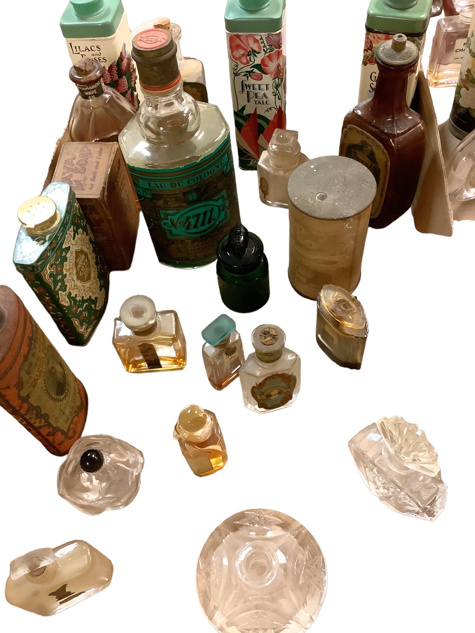 Lot of 22 old perfume bottles (1 of 2)