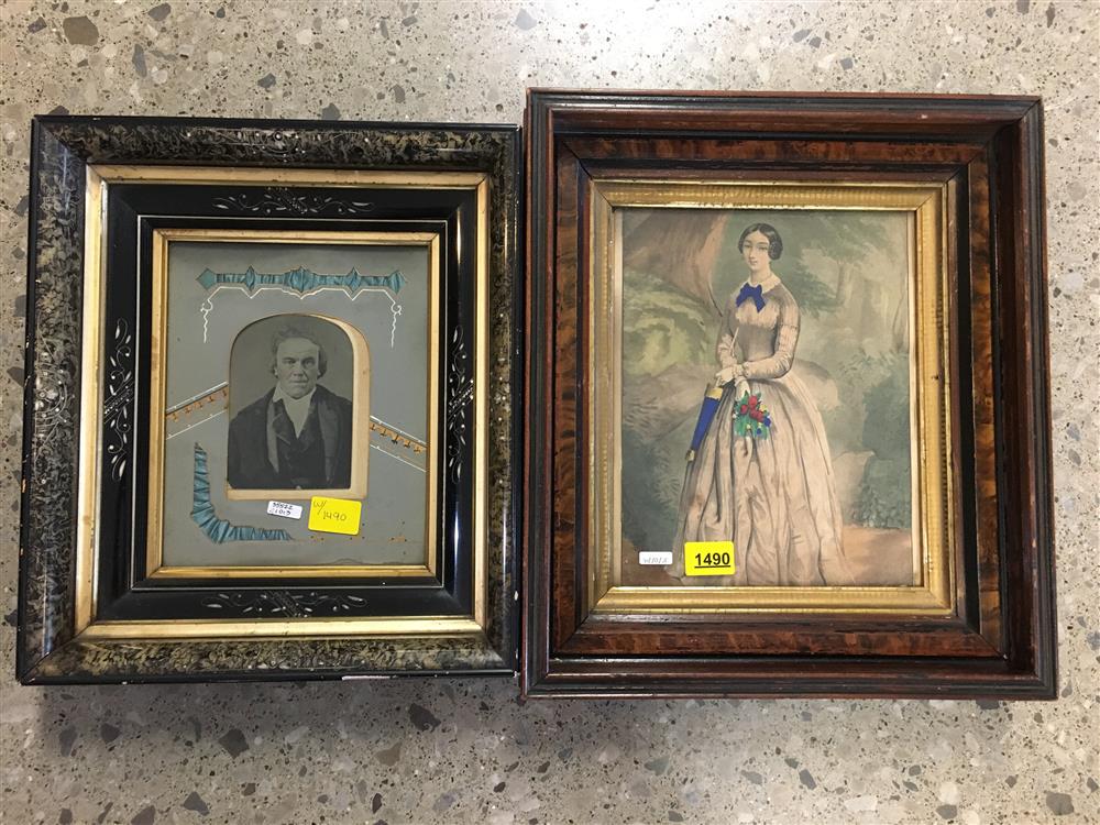 2 Victorian frames. One with early photo and one with enhanced print. (1 of 2)