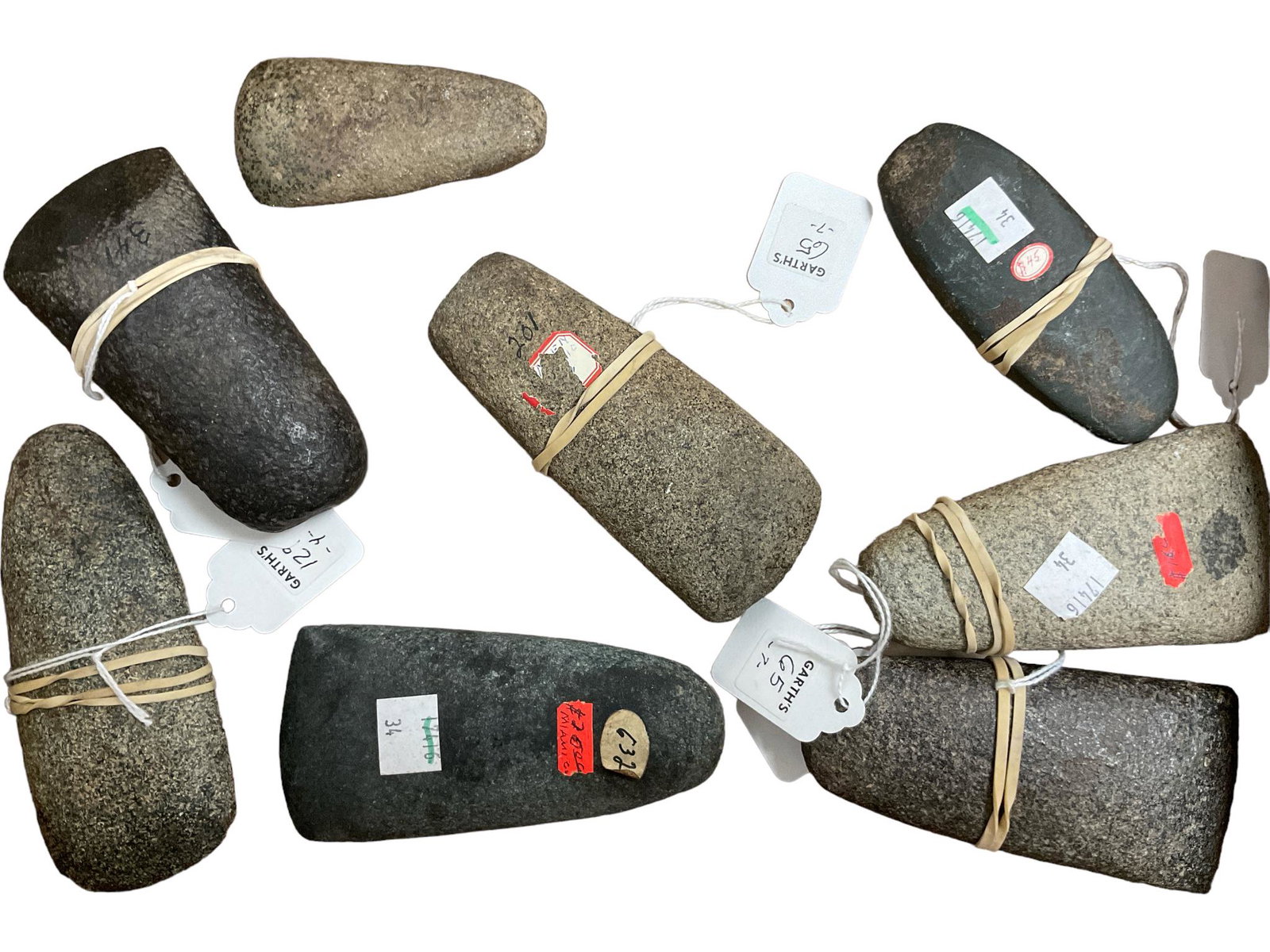 8 Native American stone tools. They range in length from 3 1/2” to 5 1/8” long. (1 of 1)