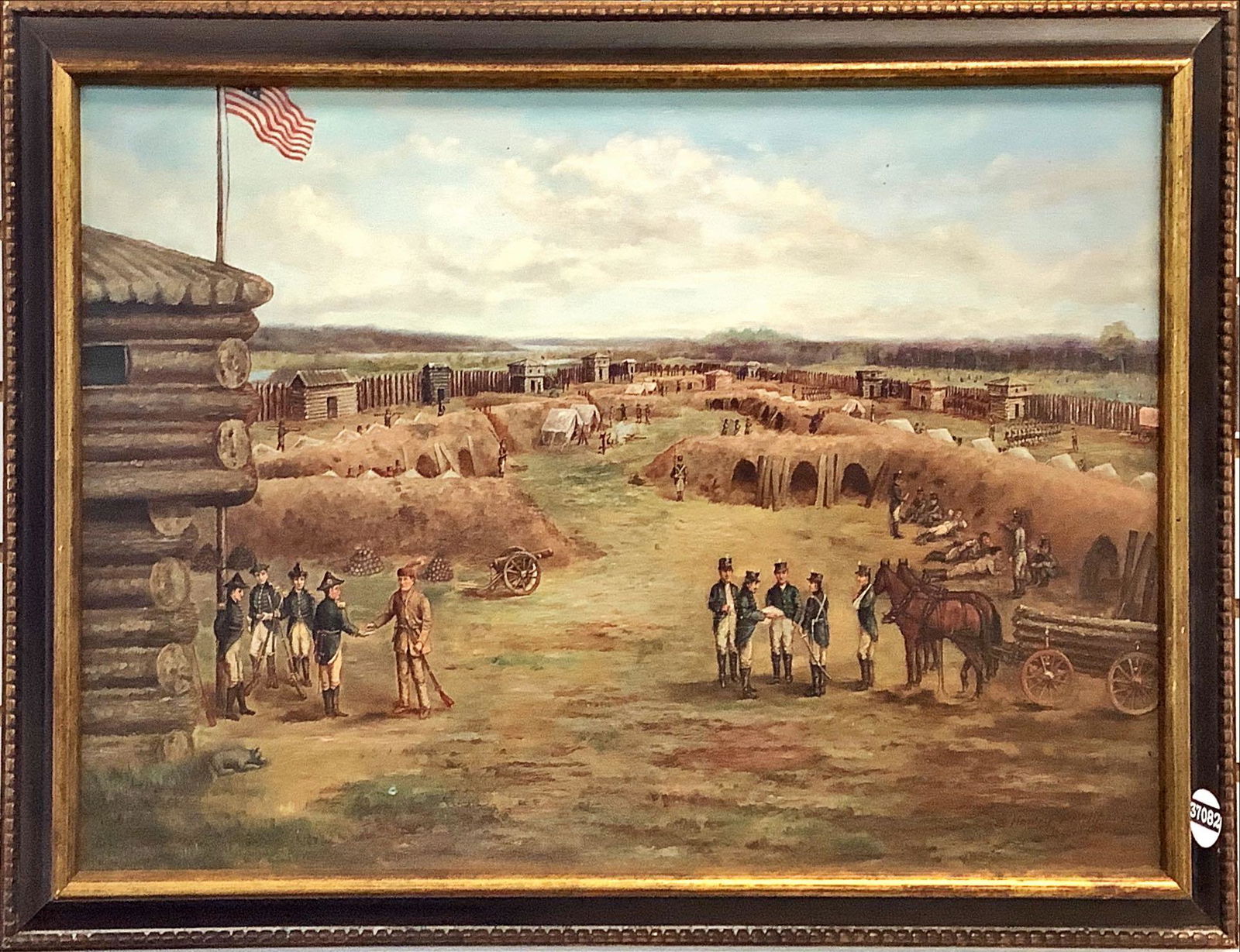 Henley Phillips 1910, print on board, early military base, 23” x 17” overall. (1 of 1)