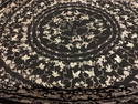Lovely piano shawl, square sized @ approx 51” without fringe, embroidered cream color flowers