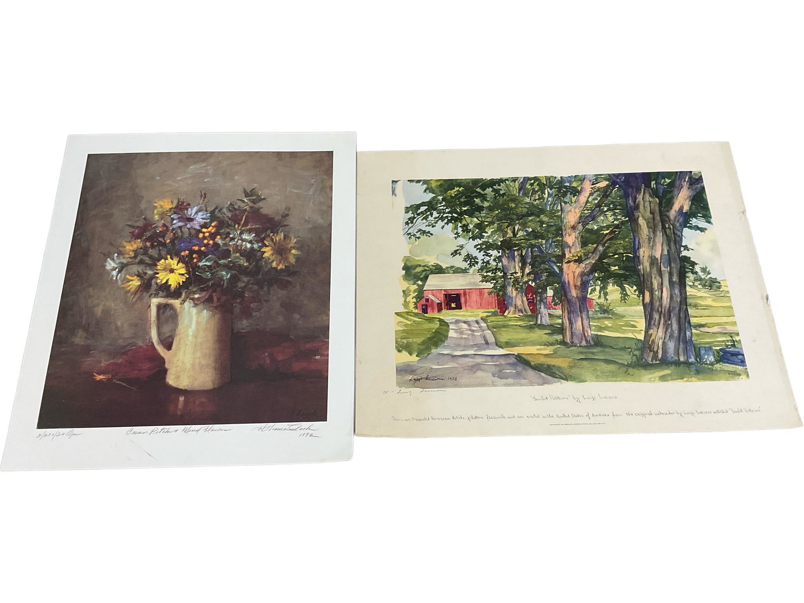 (2) prints including: Cream pitcher pencil signed H Thomas Clark 1992 (19” x 22”), and (1 of 1)