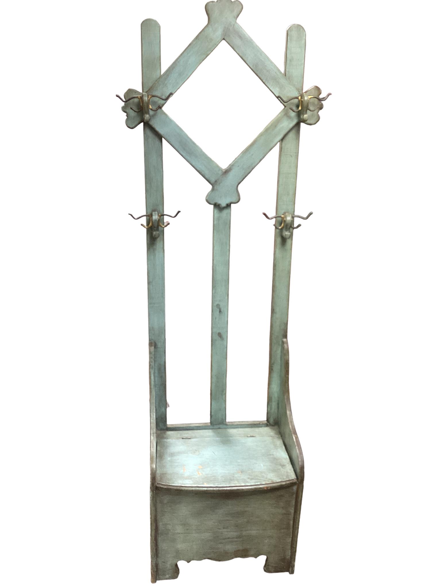 Arts & Crafts hall seat, measuring 25” at the widest point x 14 1/2” x 74” high. (1 of 1)