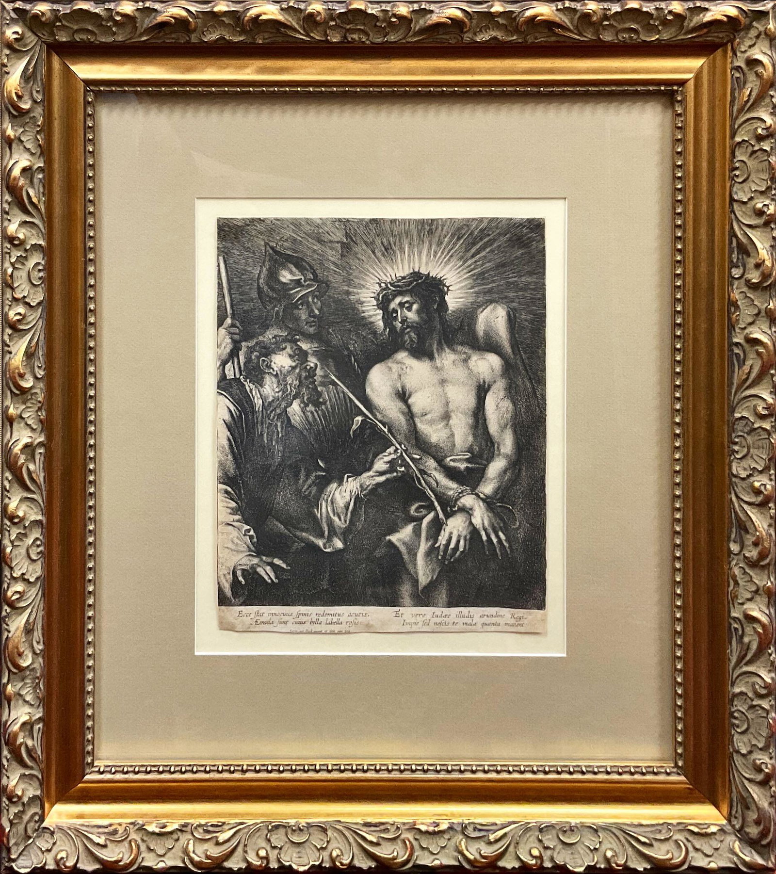 Anthony Van Duck, “Christ crowned with thorns, holding a reed” etching/engraving, 18 (1 of 3)
