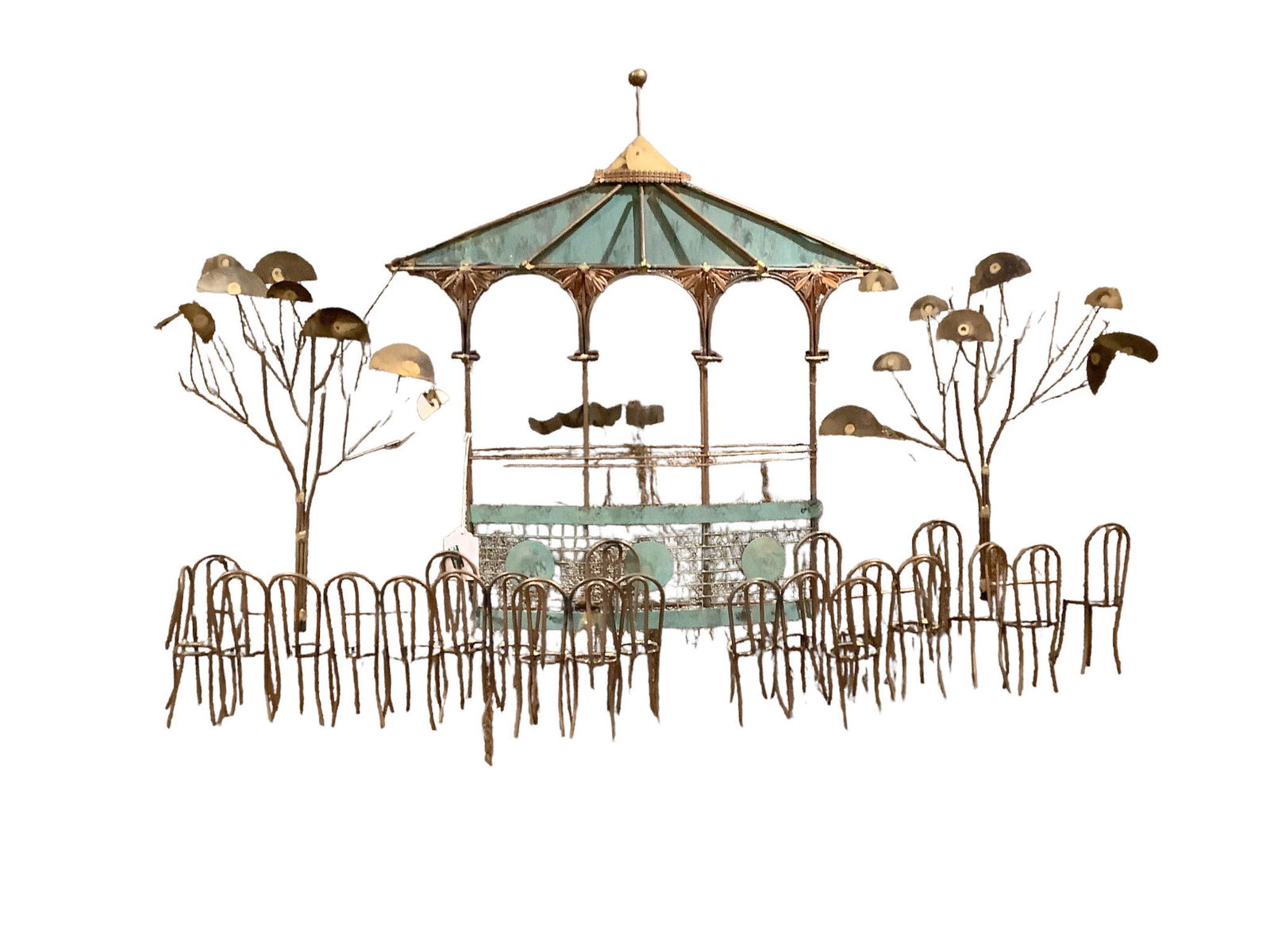 Curtis Jere metal wall sculpture modernist gazebo “ The Bandstand”. (1 of 2)