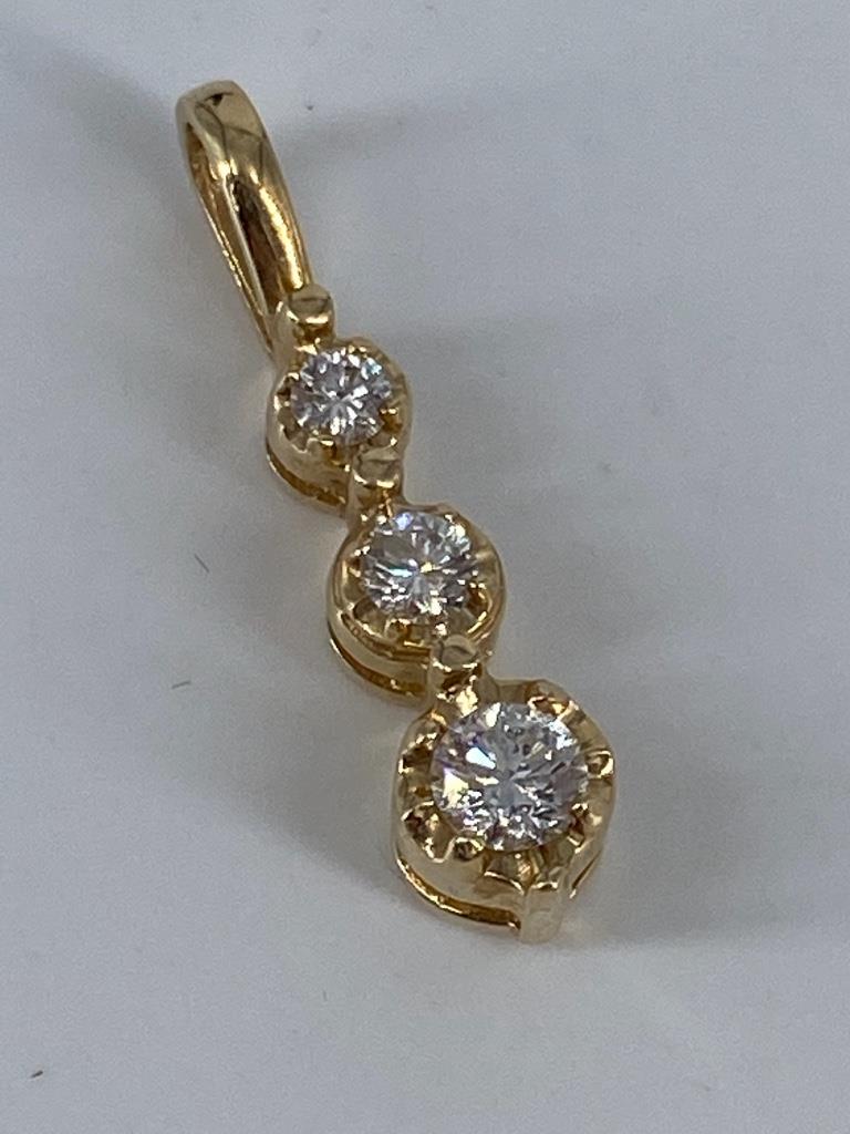 14kt Yellow Gold & Diamond Past, Present & Future Pendant (1 of 6)