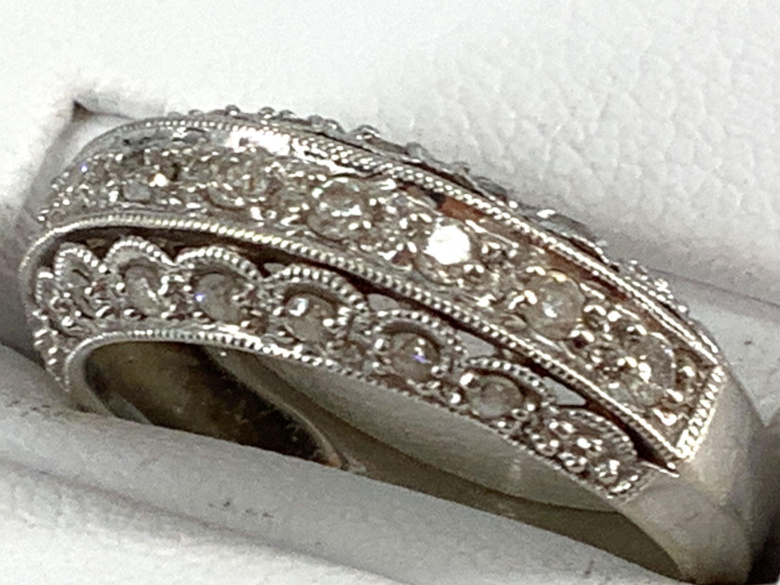 Modern 14kt White Gold Diamond Ring (1 of 5)