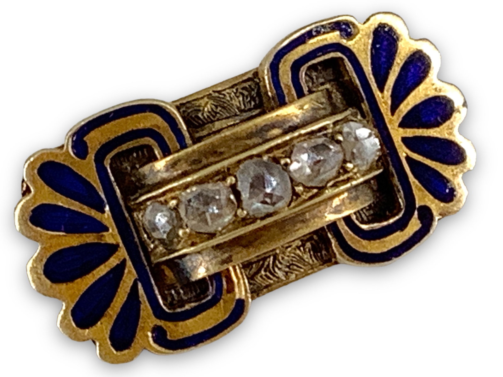 Victorian Gold-Filled Pin with Old Cut Diamonds (1 of 4)