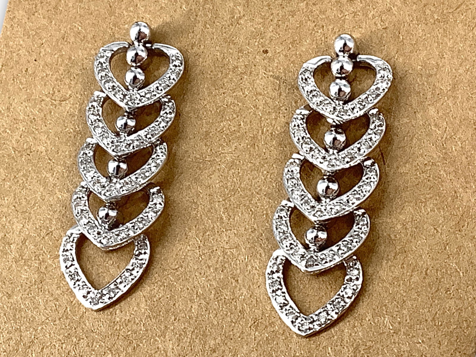 18kt White Gold Diamond Dangle Earrings (1 of 5)