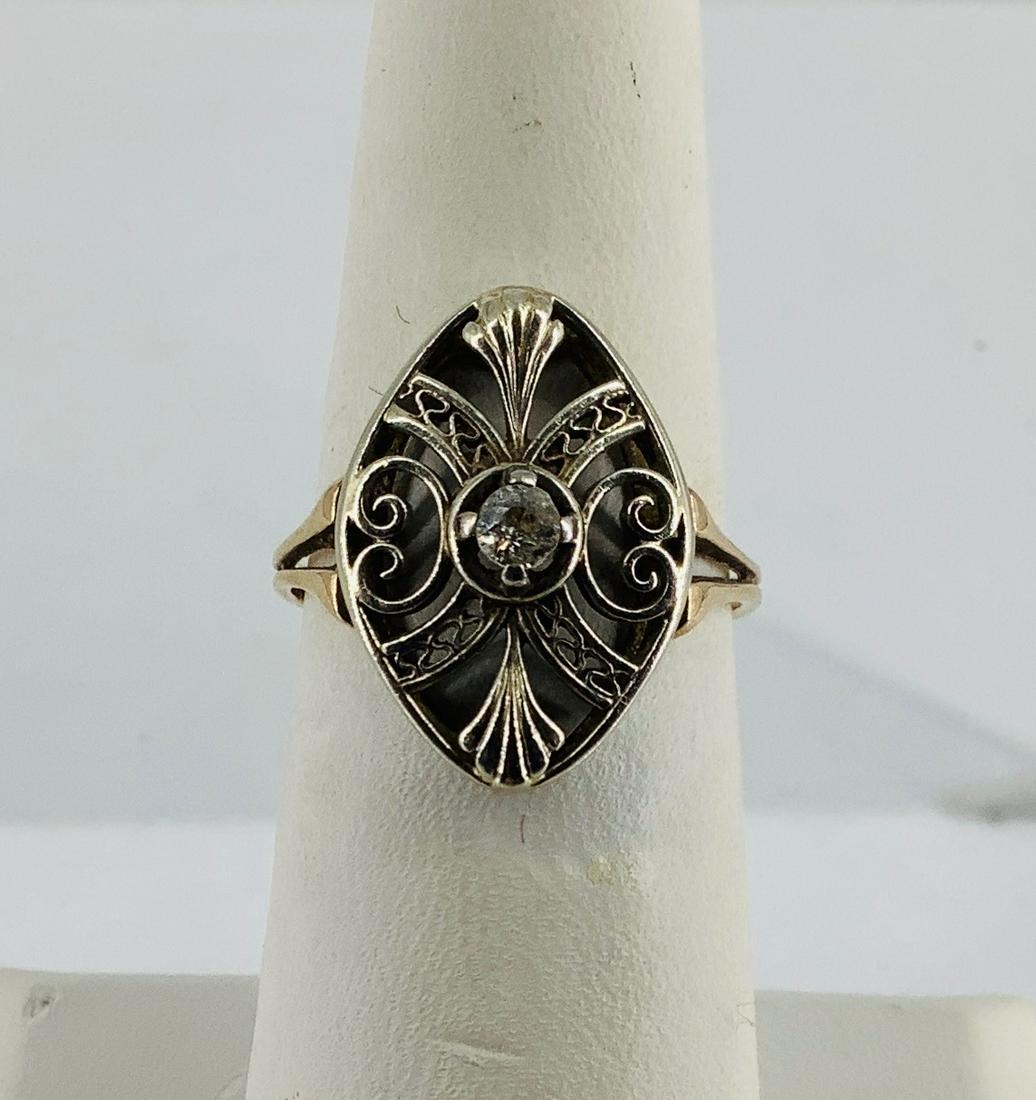 10kt Dual Tone Diamond Solitaire Ring (1 of 6)