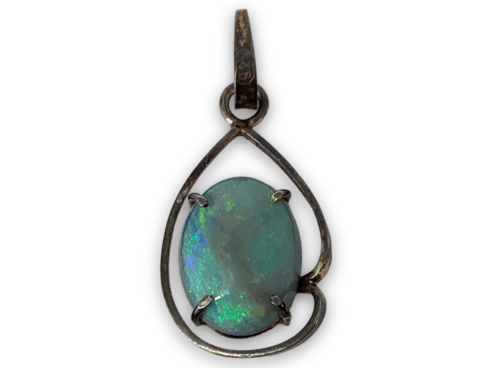 Sterling Silver Pendant with Opal Cabochon (1 of 4)