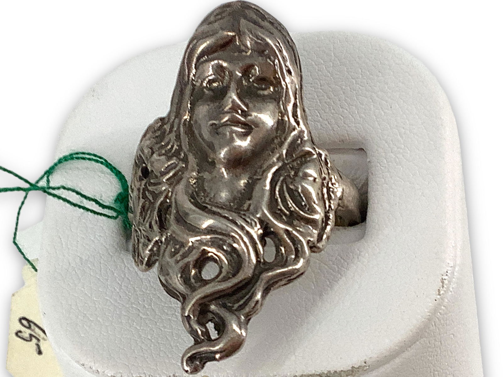 Sterling Silver Ring - Art Nouveau Style Portrait (1 of 4)