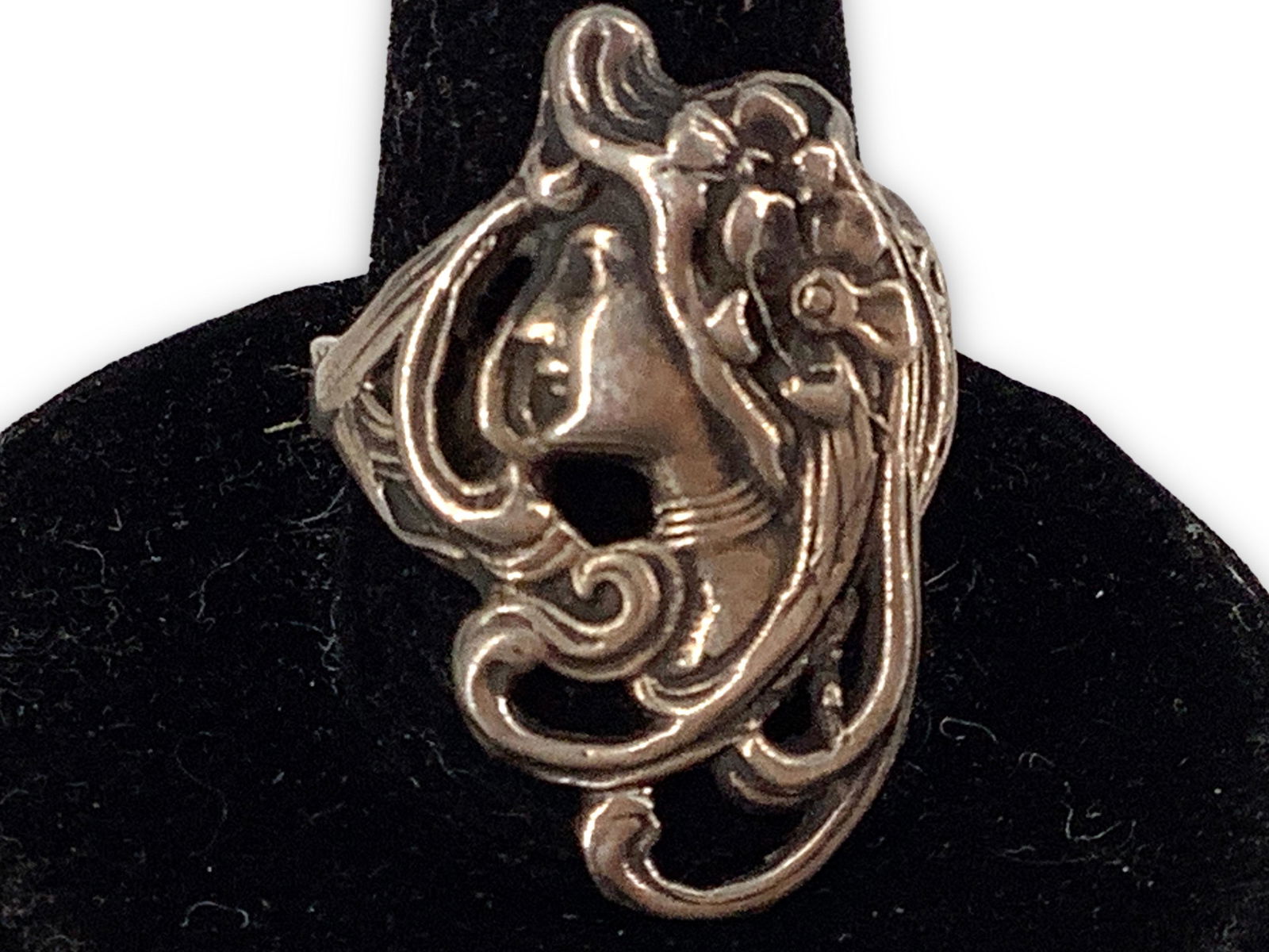 Sterling Silver Ring - Art Nouveau Style Portrait (1 of 4)